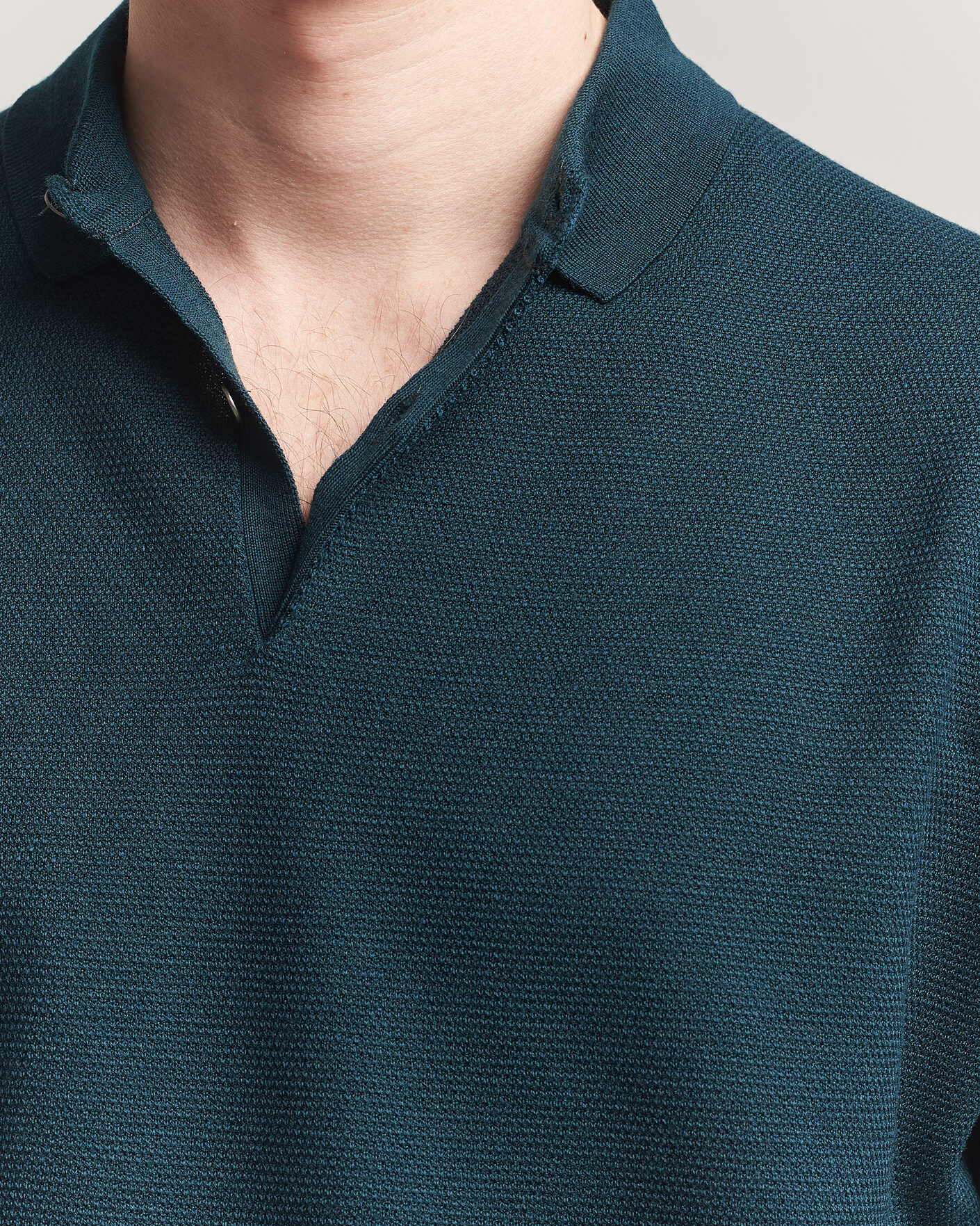 Herre | Polotrøjer | John Smedley | 14 Singular Knitted Textured Polo Richardson Green