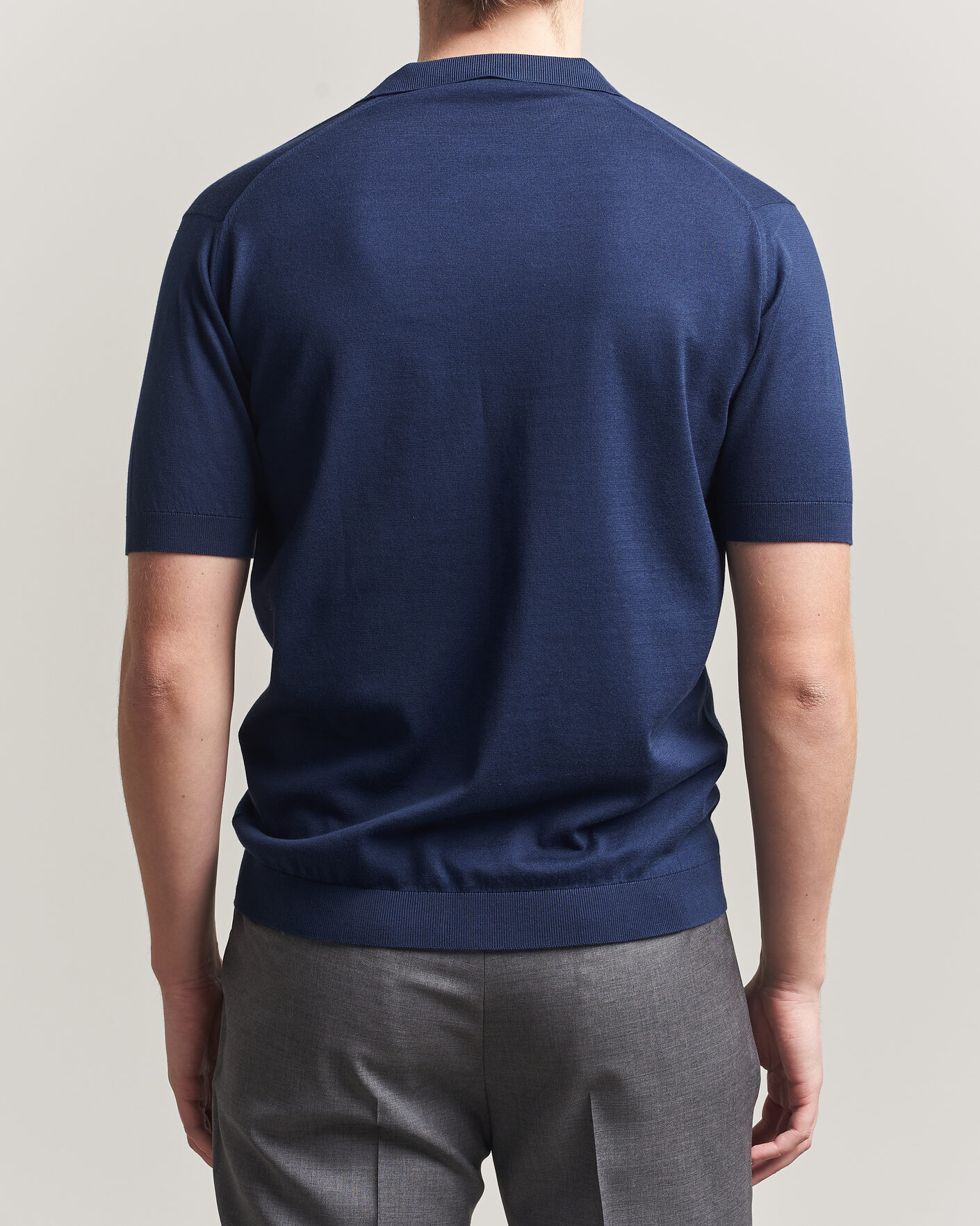 Herre | Polotrøjer | John Smedley | Noah Open Collar Sea Island Polo French Navy