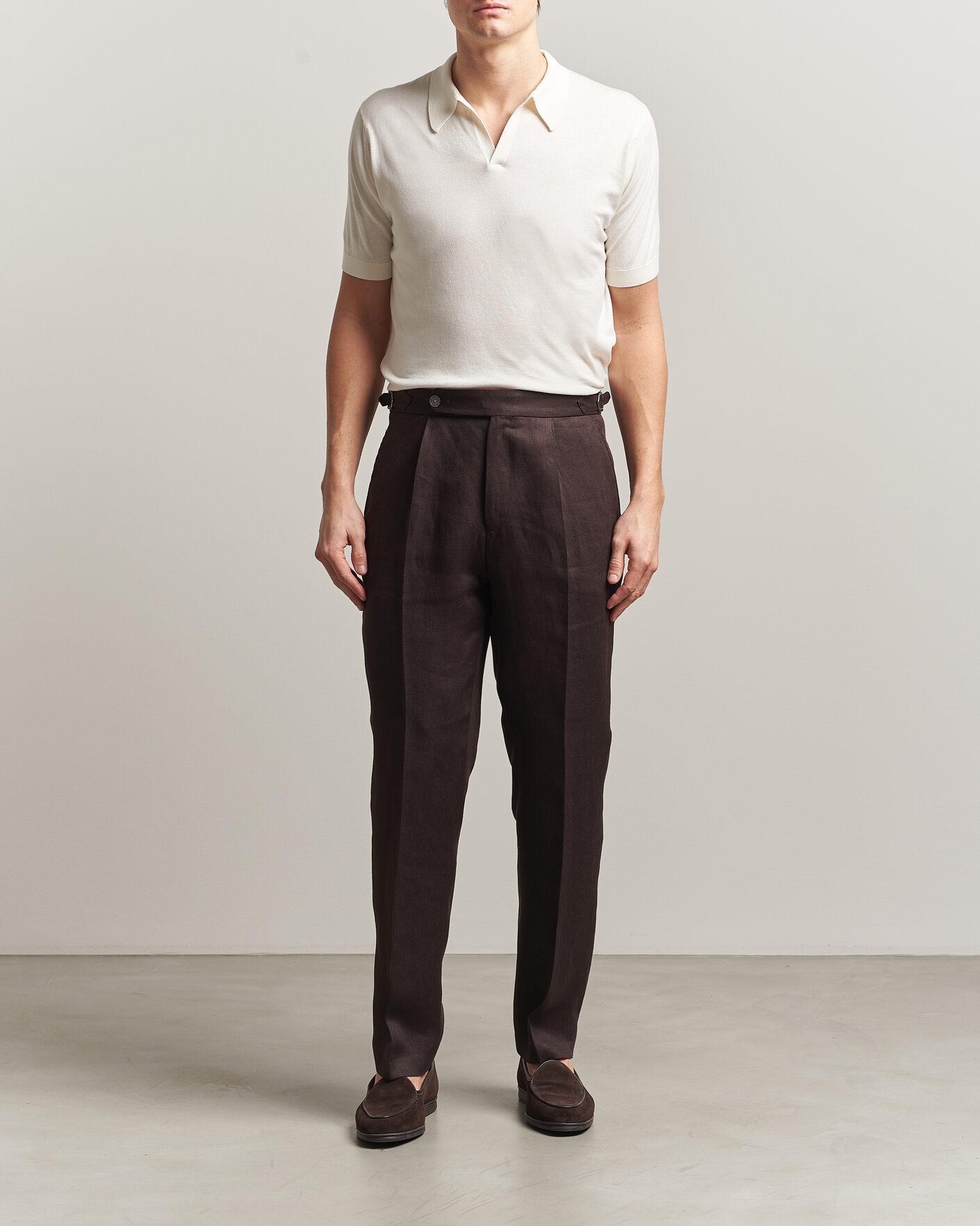Herre | Polotrøjer | John Smedley | Noah Open Collar Sea Island Polo Starch