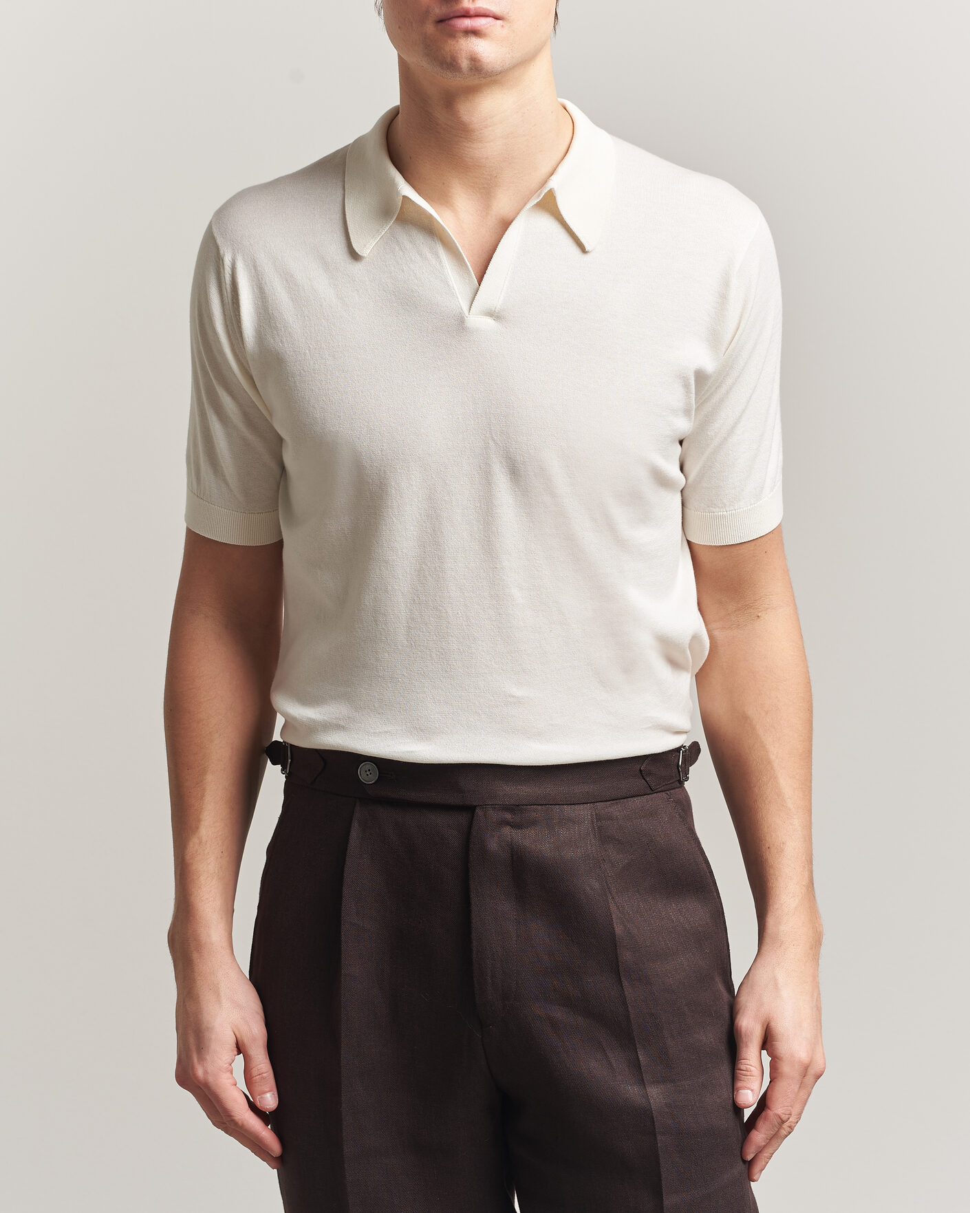 Herre | Polotrøjer | John Smedley | Noah Open Collar Sea Island Polo Starch