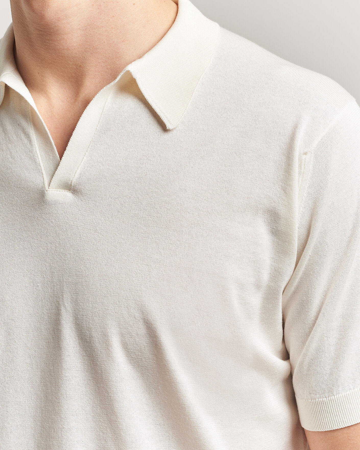 Herre | Polotrøjer | John Smedley | Noah Open Collar Sea Island Polo Starch