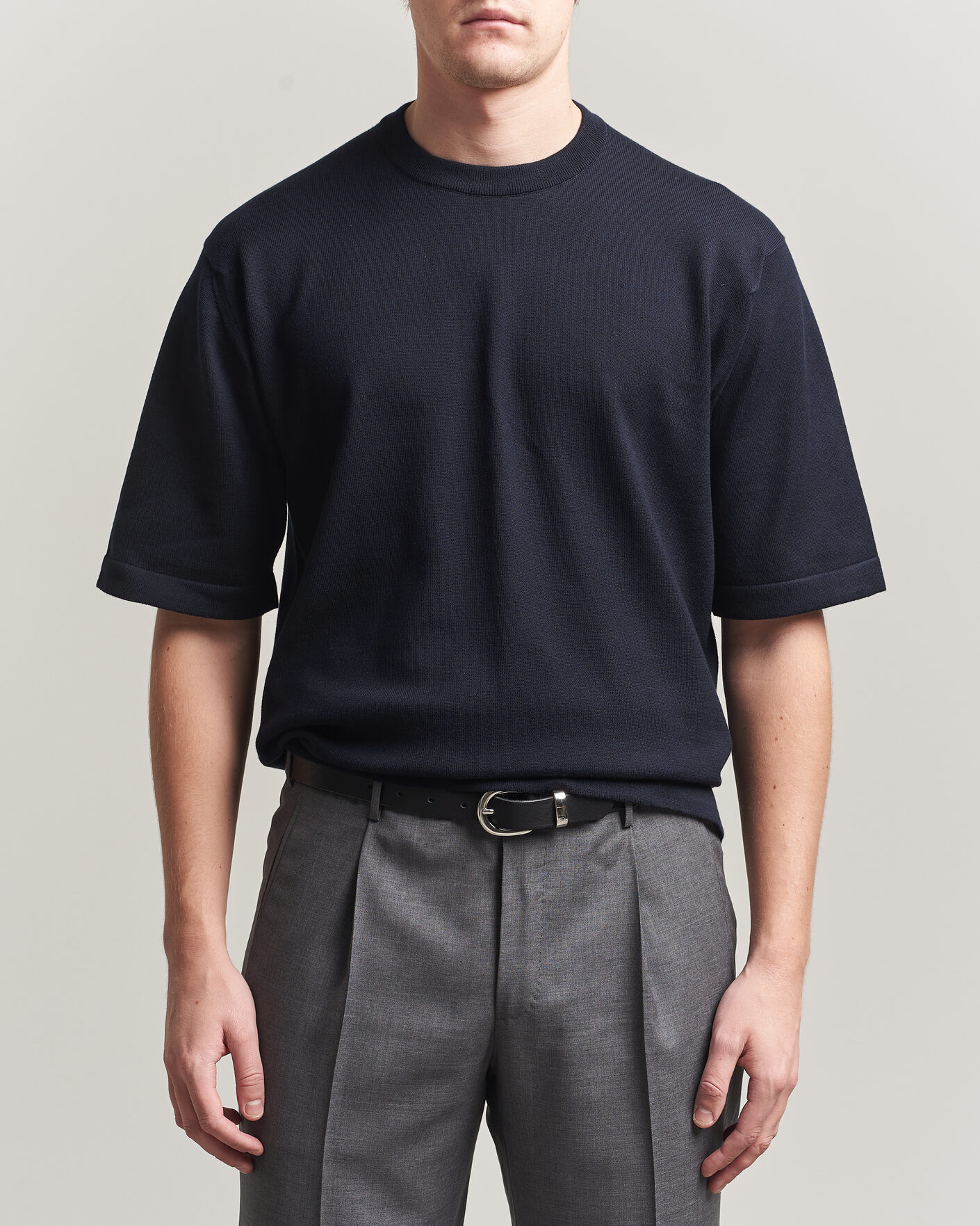 Herre | T-Shirts | John Smedley | Tindall Sea Island Cotton T-Shirt Navy