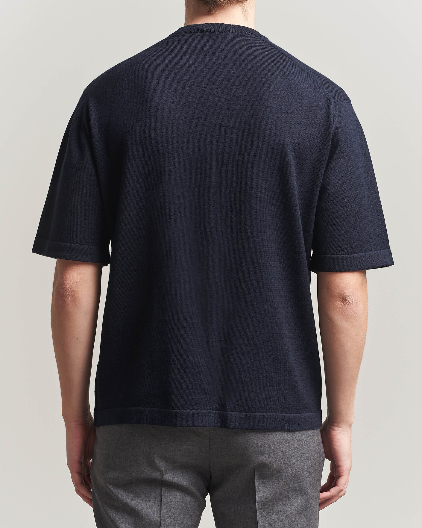 Herre | T-Shirts | John Smedley | Tindall Sea Island Cotton T-Shirt Navy