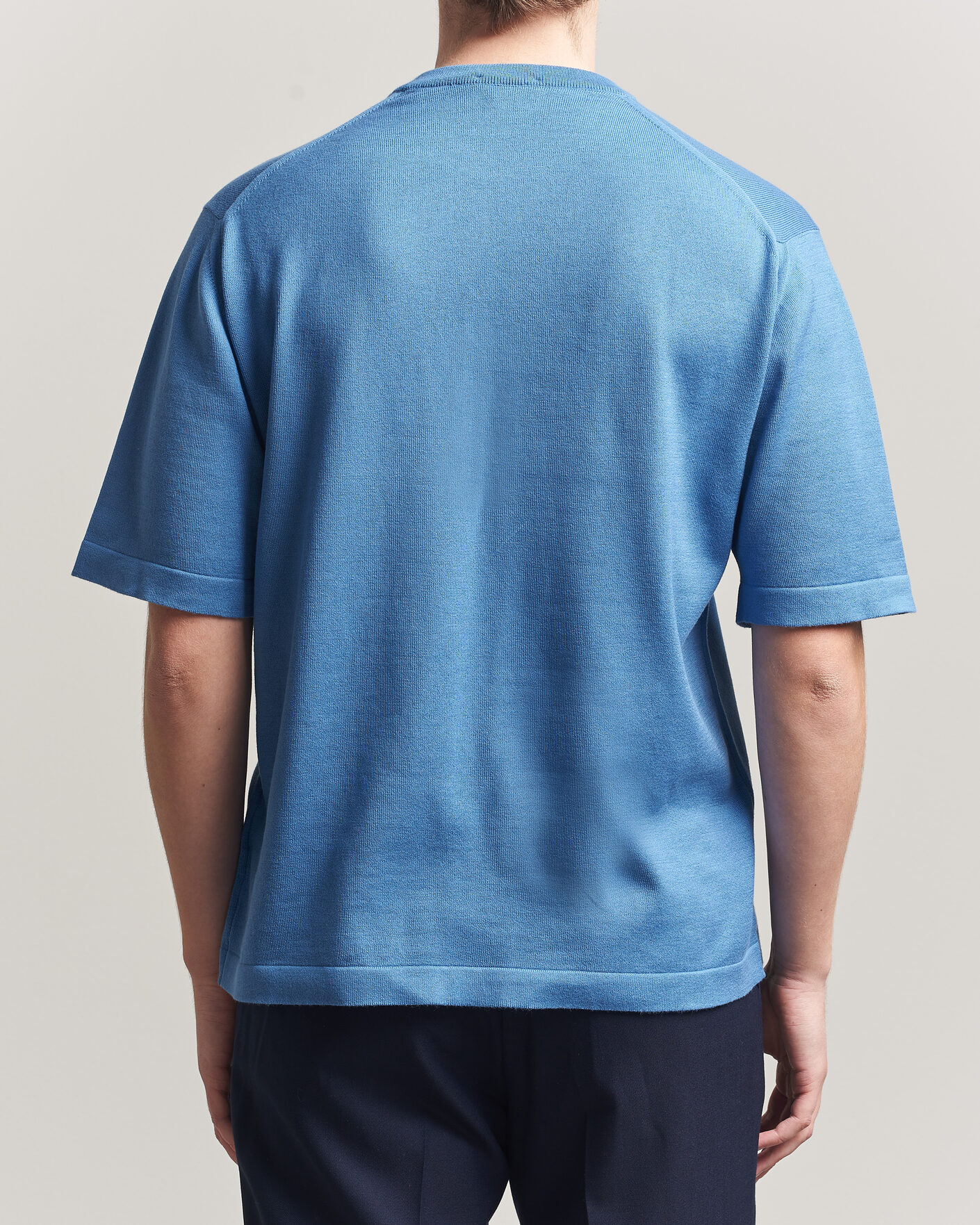 Herre | T-Shirts | John Smedley | Tindall Sea Island Cotton T-Shirt Skye Blue
