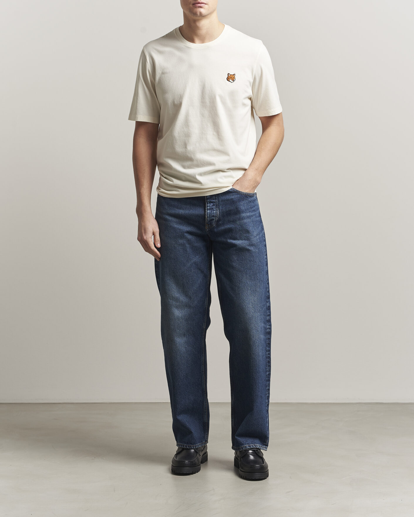 Herre | T-Shirts | Maison Kitsuné | Fox Head T-Shirt Noble Beige