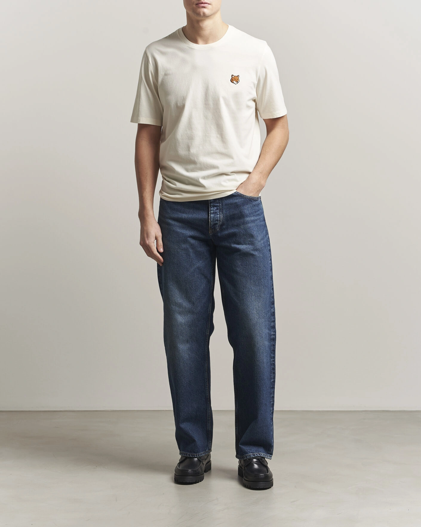 Herre | T-Shirts | Maison Kitsuné | Fox Head T-Shirt Noble Beige