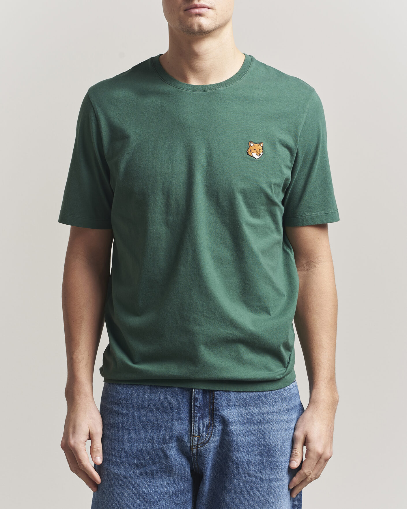 Herre | T-Shirts | Maison Kitsuné | Fox Head T-Shirt Bottle Green