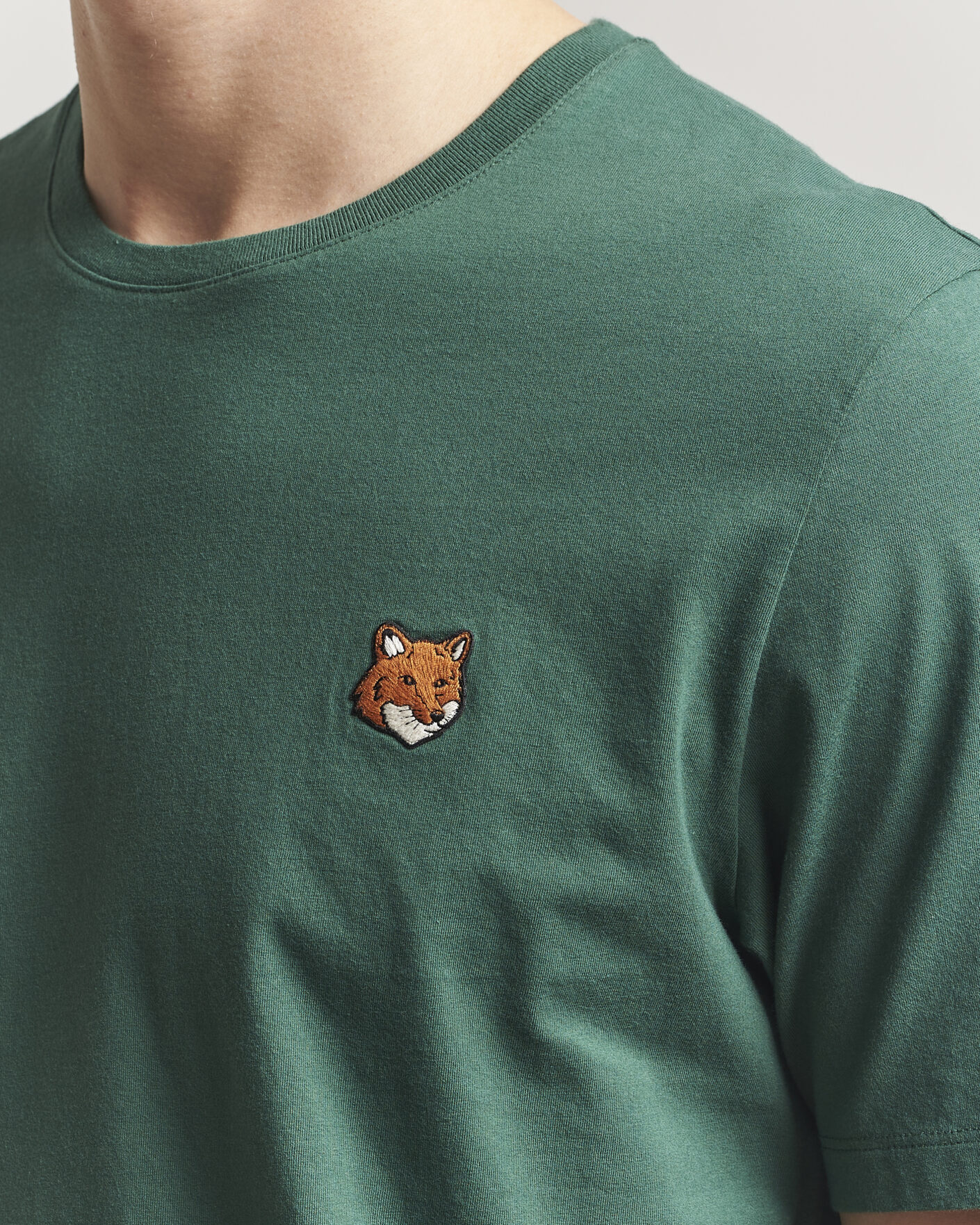 Herre | T-Shirts | Maison Kitsuné | Fox Head T-Shirt Bottle Green