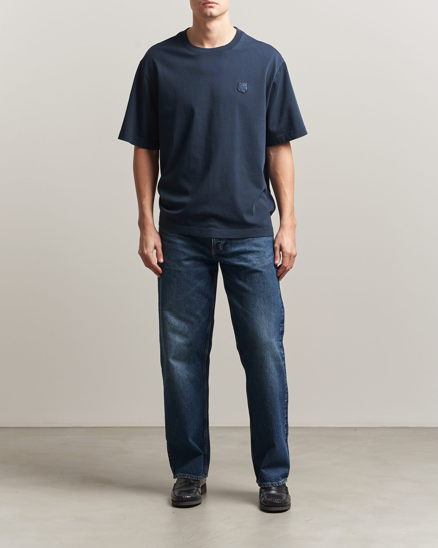 Herre | T-Shirts | Maison Kitsuné | Tonal Fox Head T-Shirt Navy