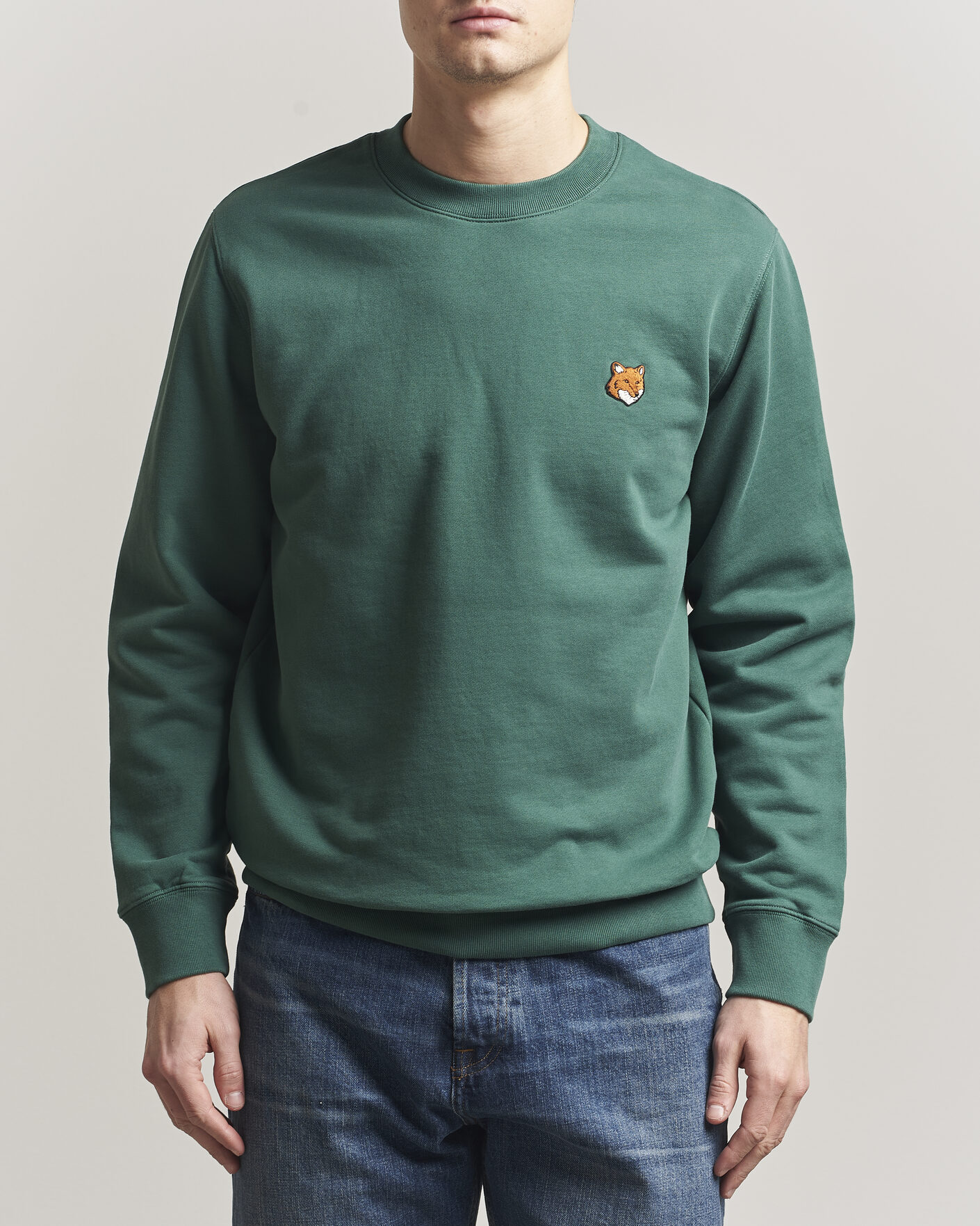 Herre | Trøjer | Maison Kitsuné | Fox Head Sweatshirt Bottle Green