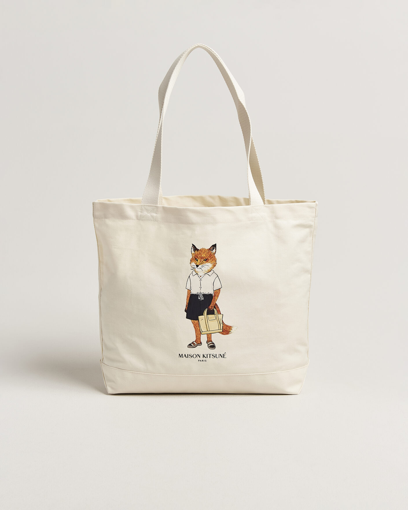 Herre | Tasker | Maison Kitsuné | Dressed Fox Totebag Ecru