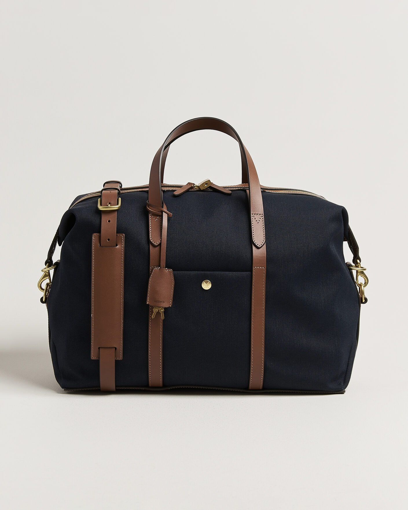 Herre | Nyheder | Mismo | M/S Avail 48h Nylon Weekendbag Deep Sea Blue/Cuoio