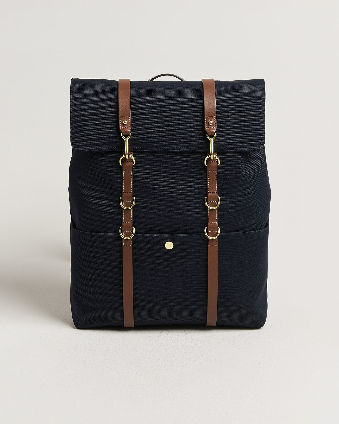 Herre | Tasker | Mismo | M/S Nylon Backpack Deep Sea Blue/Cuoio