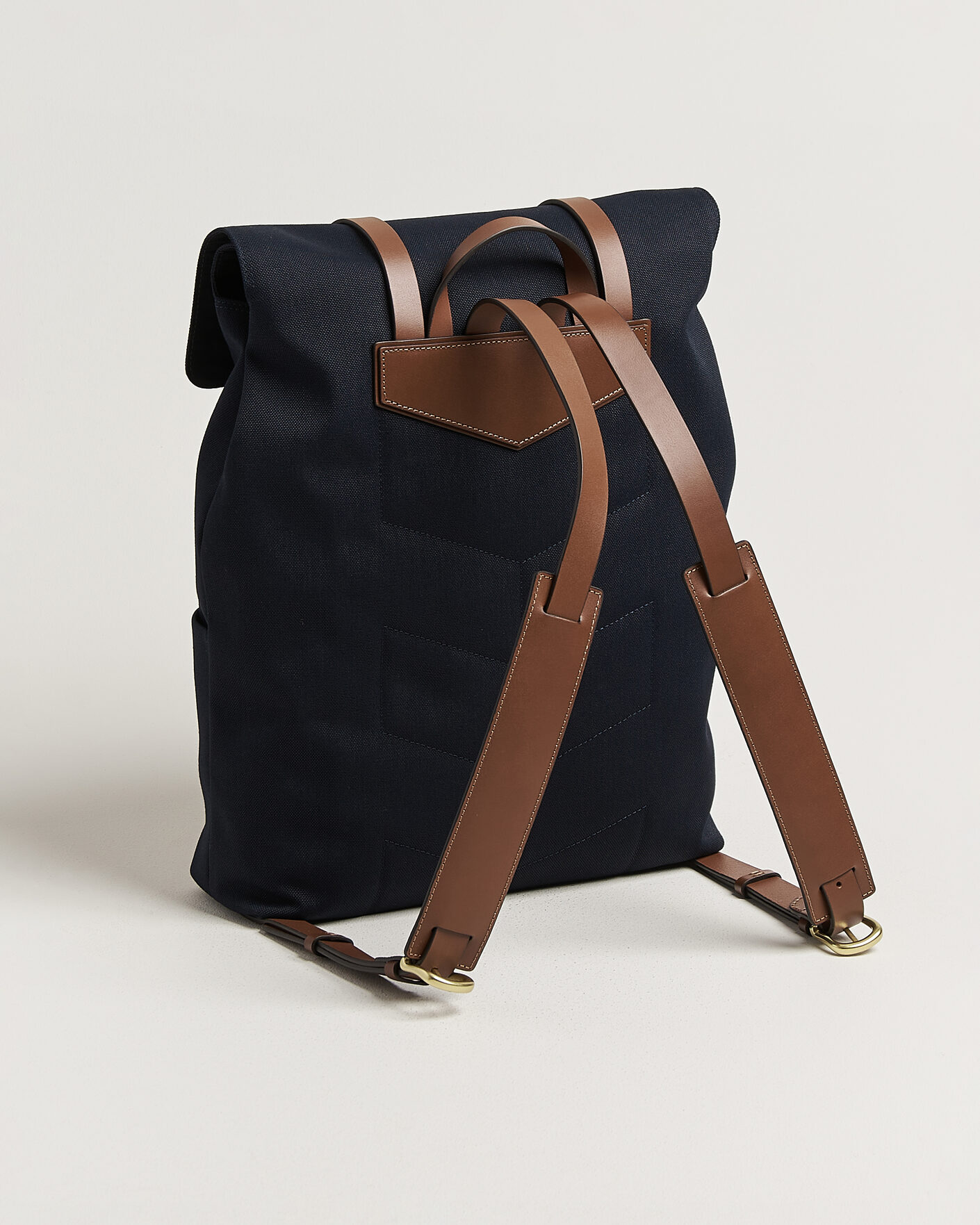 Herre | Tasker | Mismo | M/S Nylon Backpack Deep Sea Blue/Cuoio