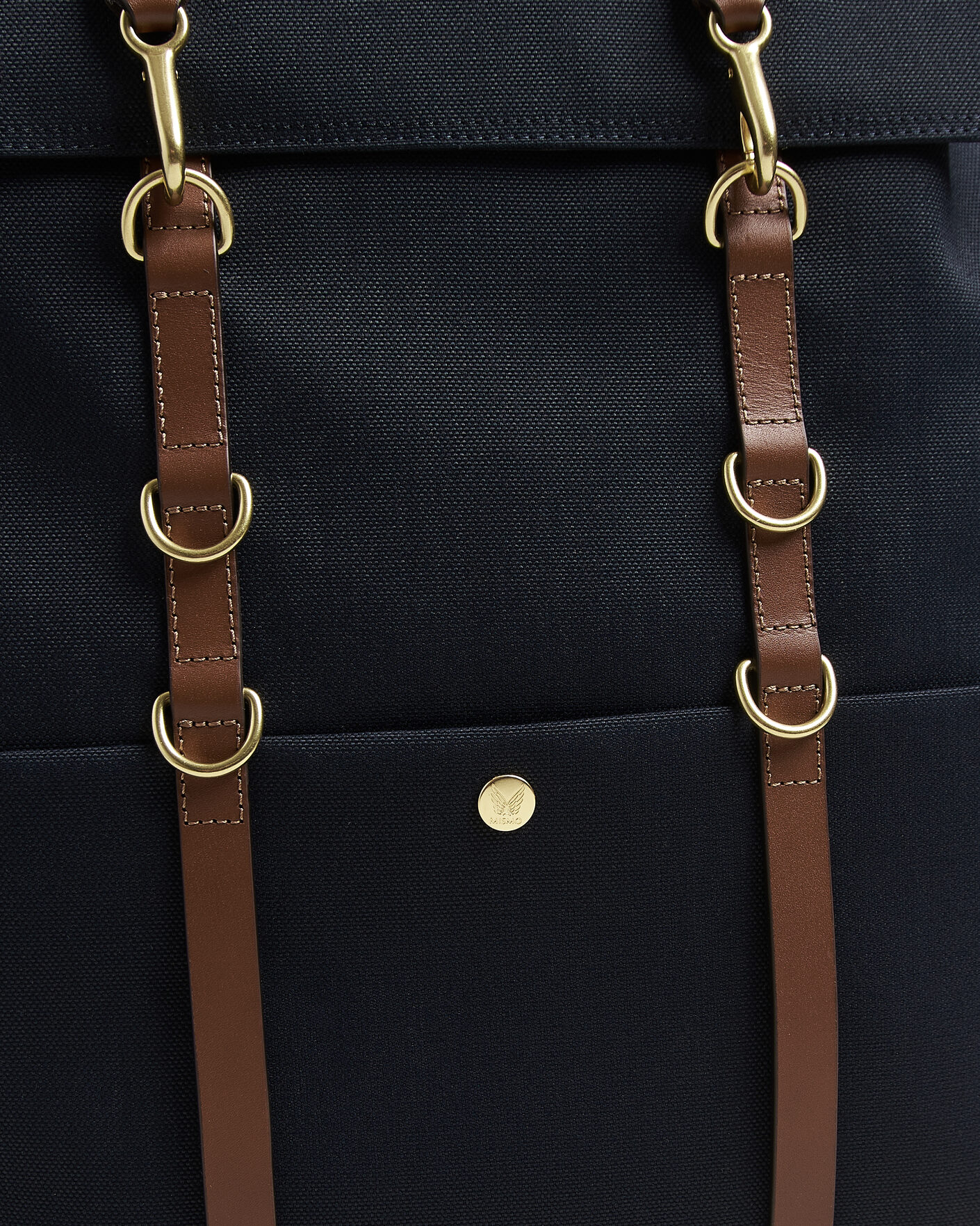 Herre | Tasker | Mismo | M/S Nylon Backpack Deep Sea Blue/Cuoio
