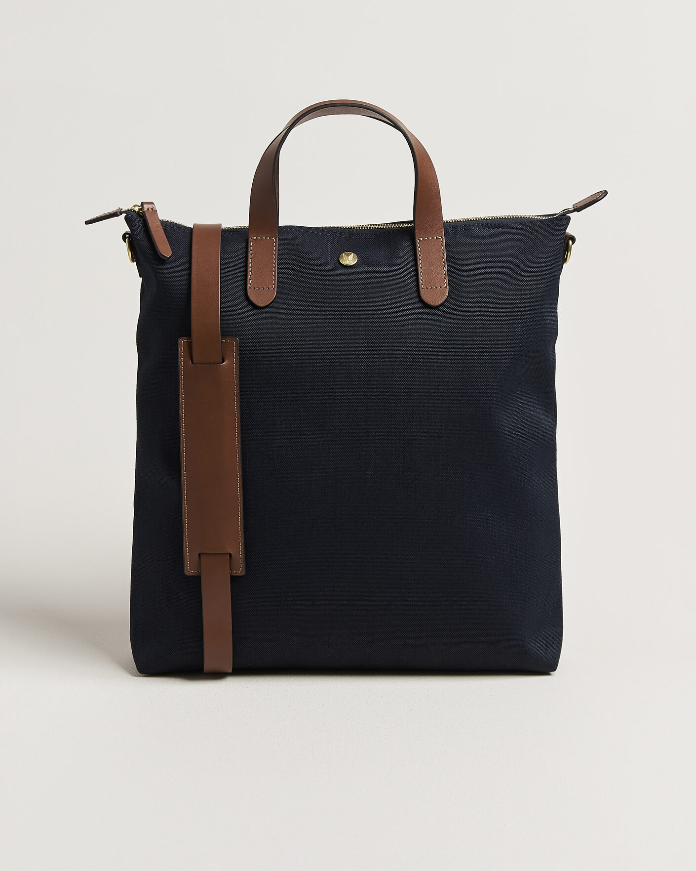 Herre | Tasker | Mismo | M/S Canvas Shopper Deep Sea Blue/Cuoio