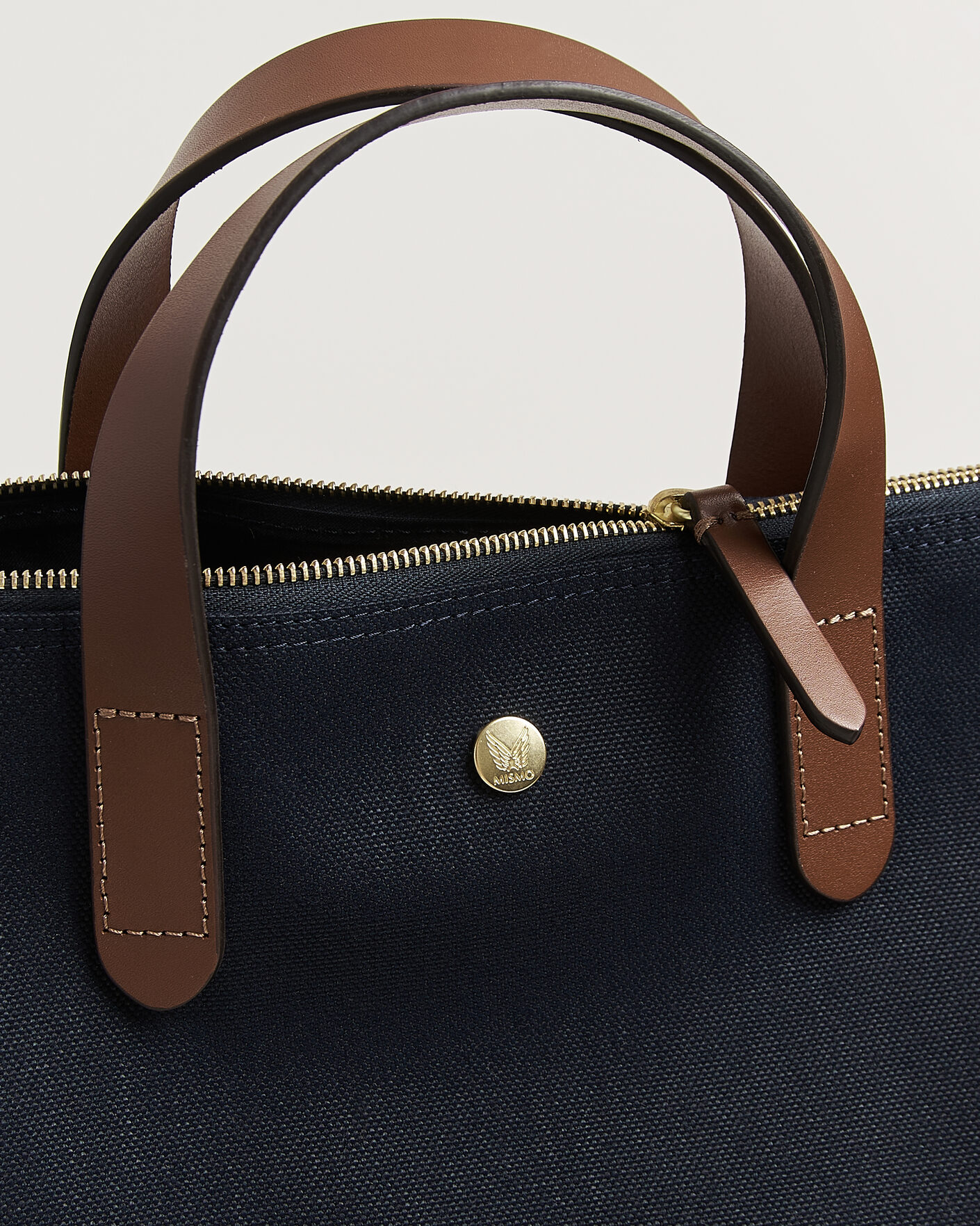 Herre | Tasker | Mismo | M/S Canvas Shopper Deep Sea Blue/Cuoio