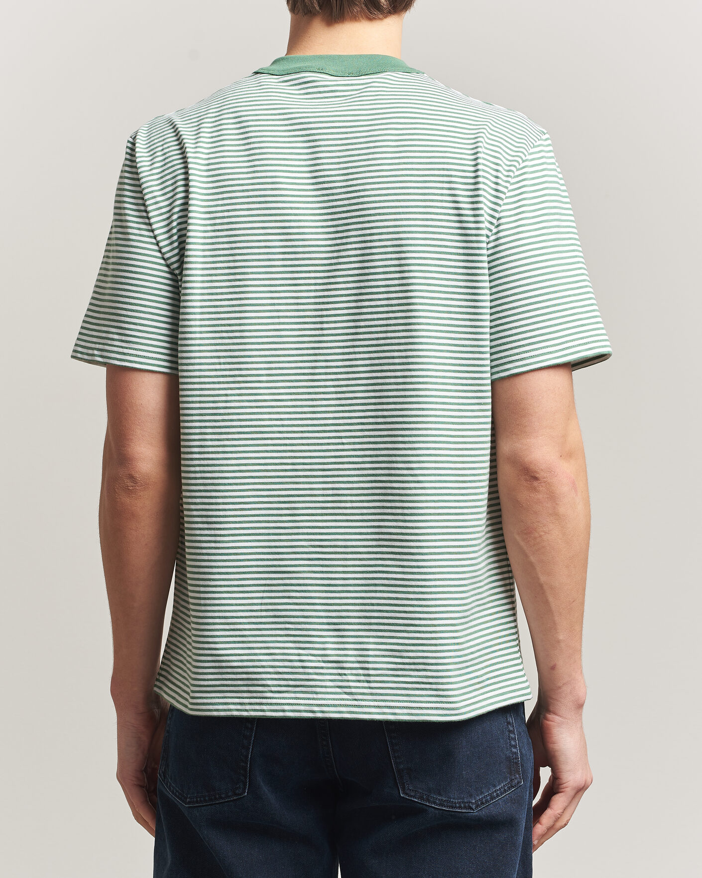 Herre | T-Shirts | Armor-lux | Callac Héritage Stripe T-Shirt Ivy/Blanc