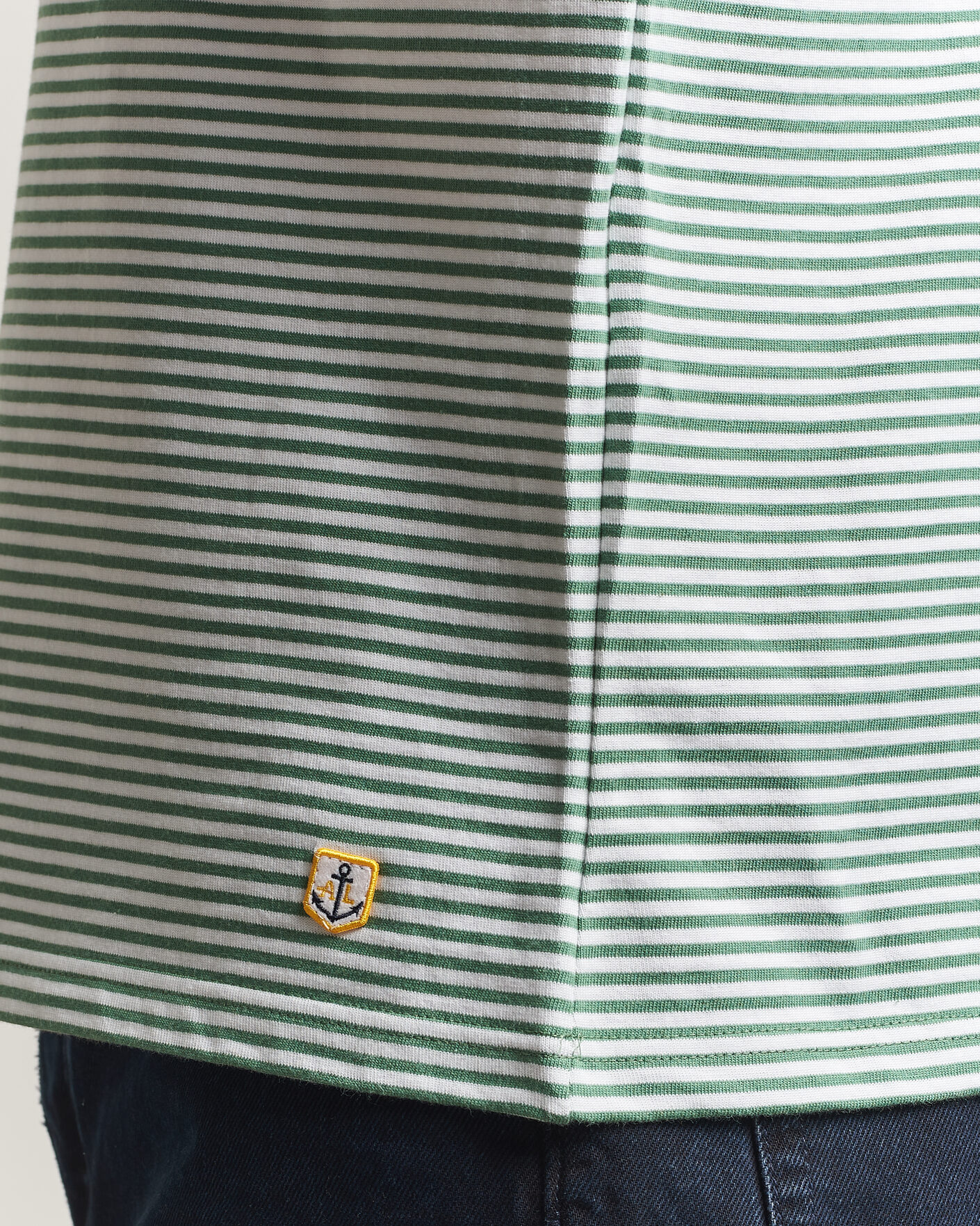 Herre | T-Shirts | Armor-lux | Callac Héritage Stripe T-Shirt Ivy/Blanc