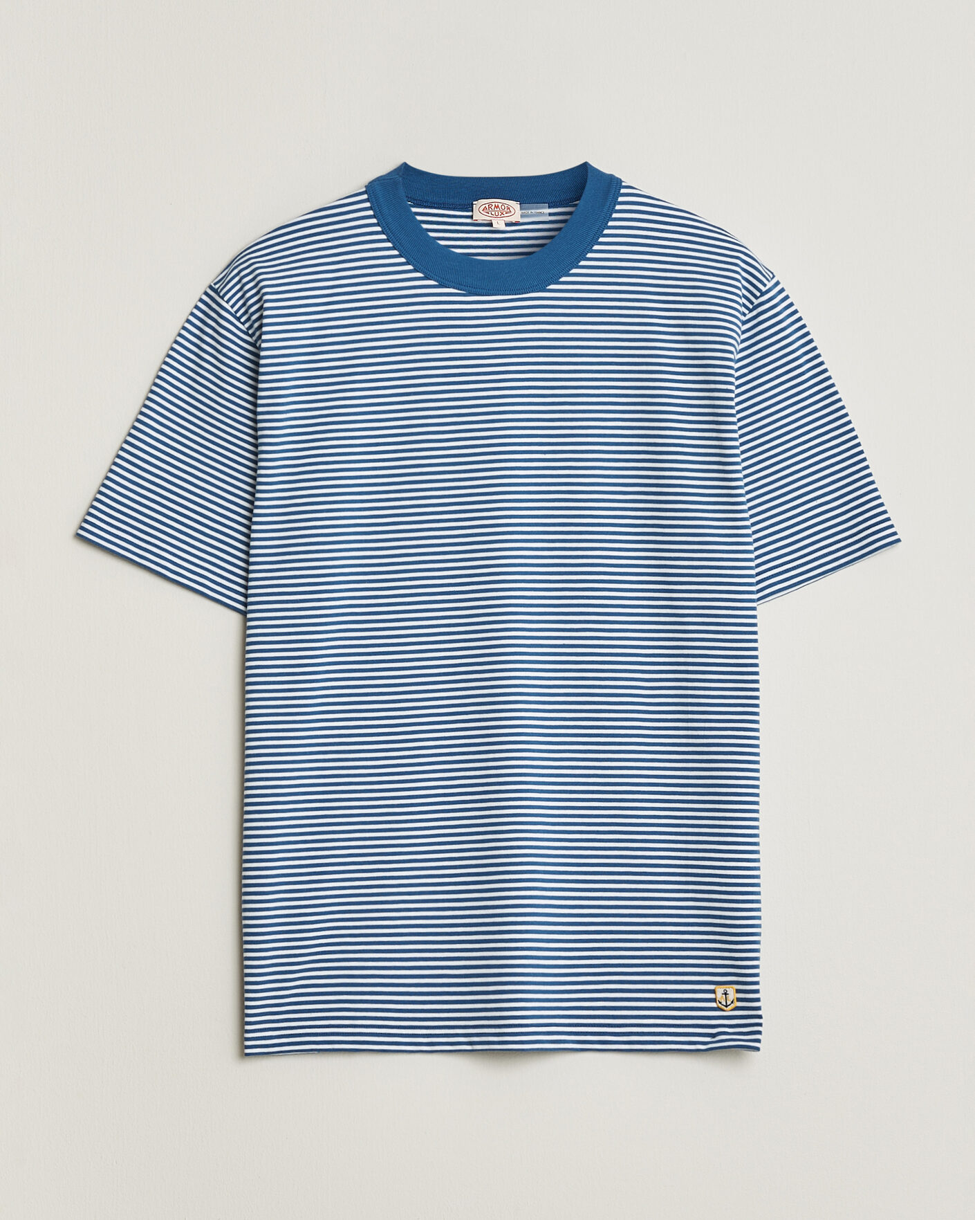 Herre | T-Shirts | Armor-lux | Callac Héritage Stripe T-Shirt Dark Blue/Blanc