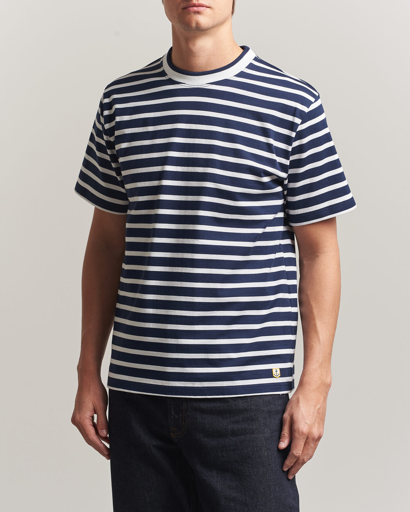 Herre | T-Shirts | Armor-lux | Heritage Callac Stripe T-Shirt Marine/Blanc