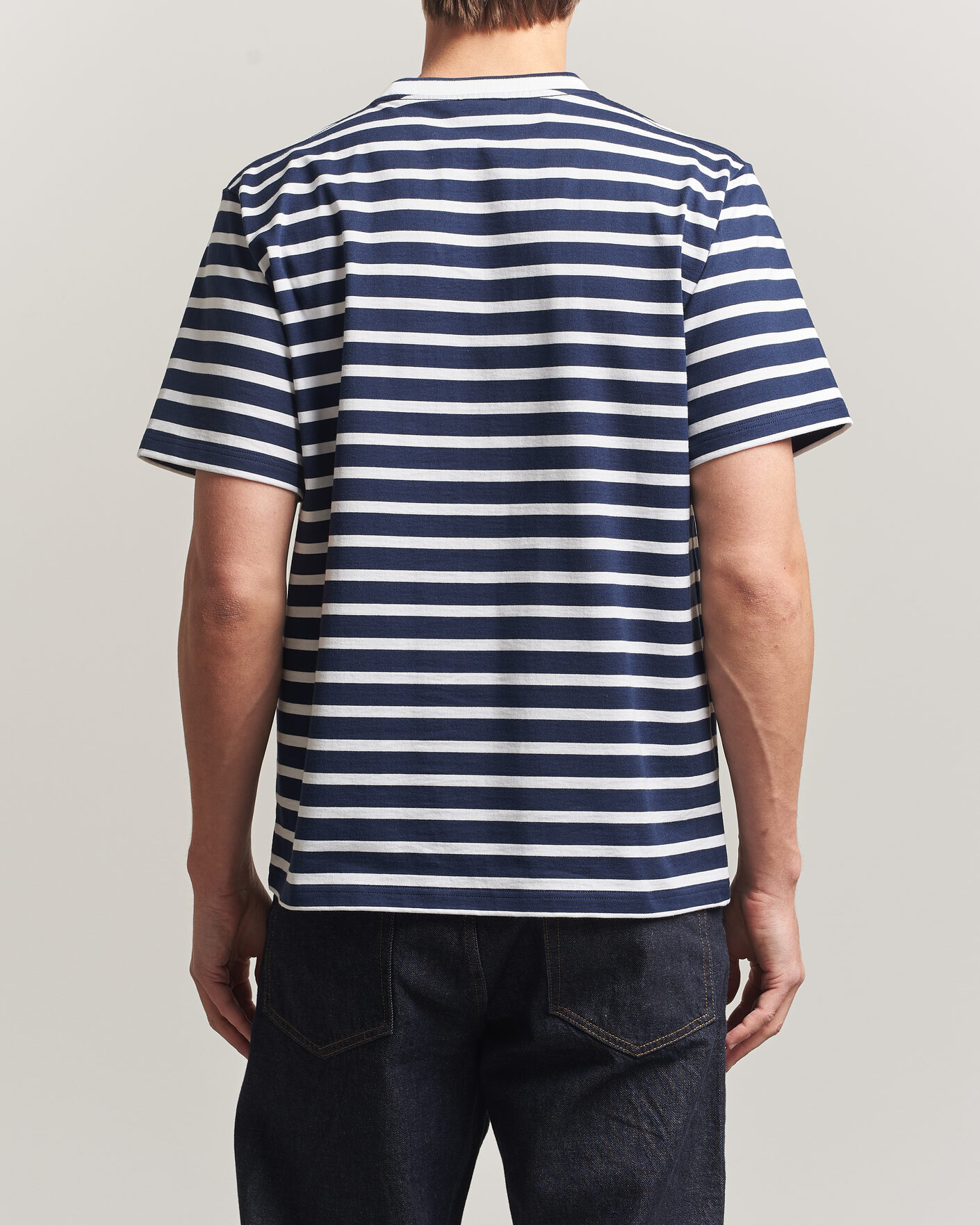 Herre | T-Shirts | Armor-lux | Heritage Callac Stripe T-Shirt Marine/Blanc