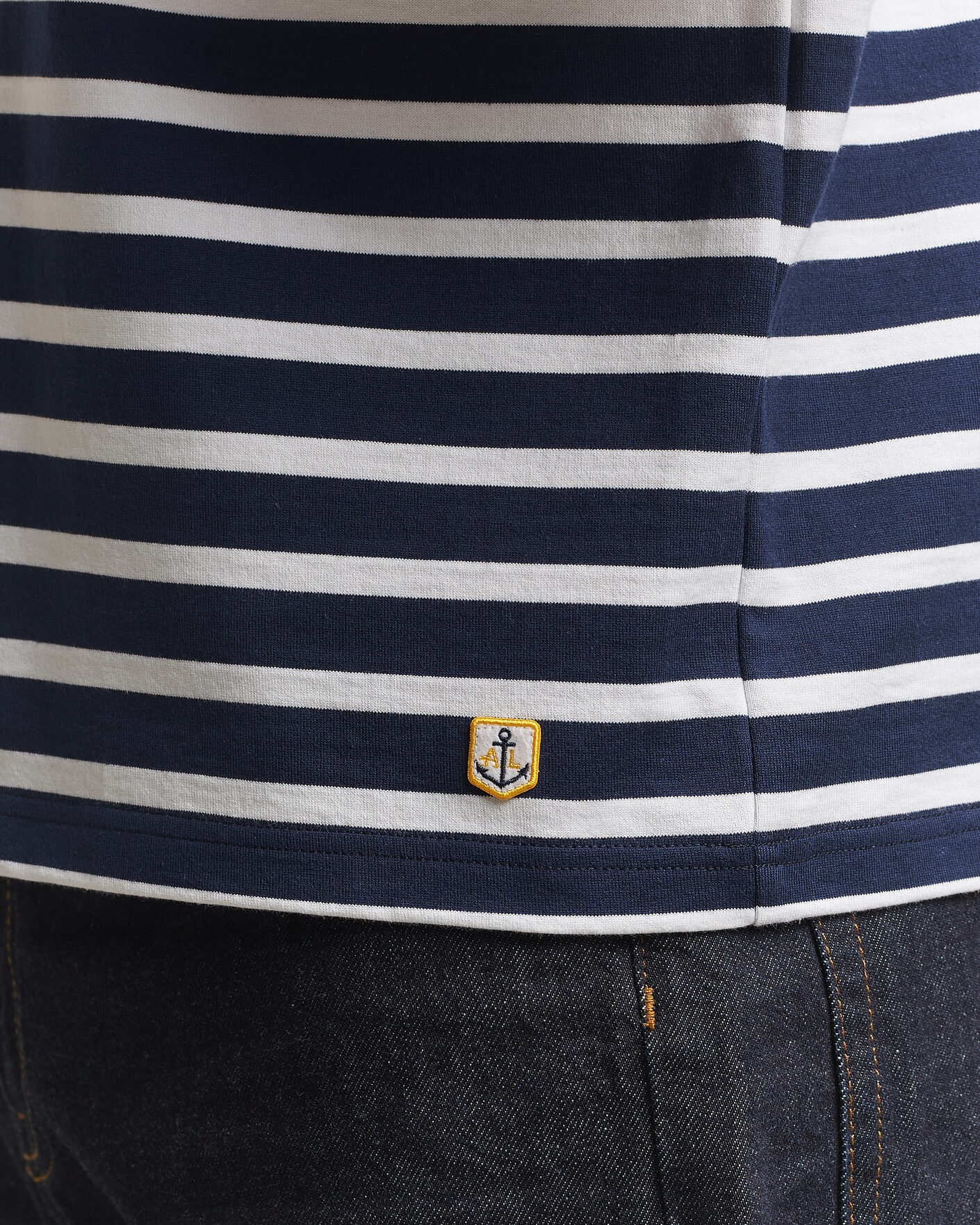 Herre | T-Shirts | Armor-lux | Heritage Callac Stripe T-Shirt Marine/Blanc