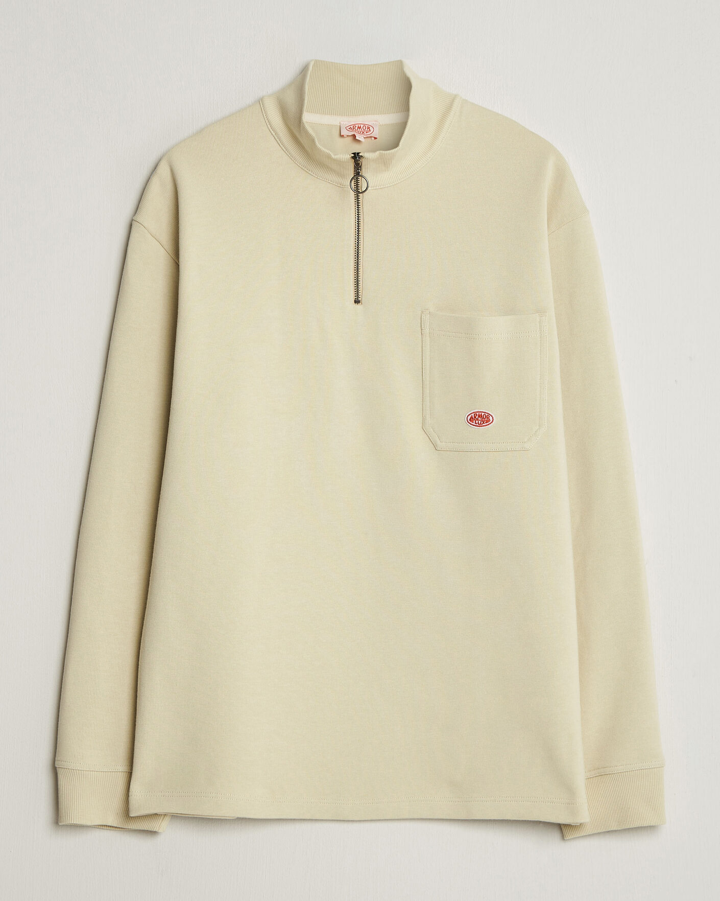 Herre | Trøjer | Armor-lux | Camionneur Cotton Half Zip Sweater Gravel