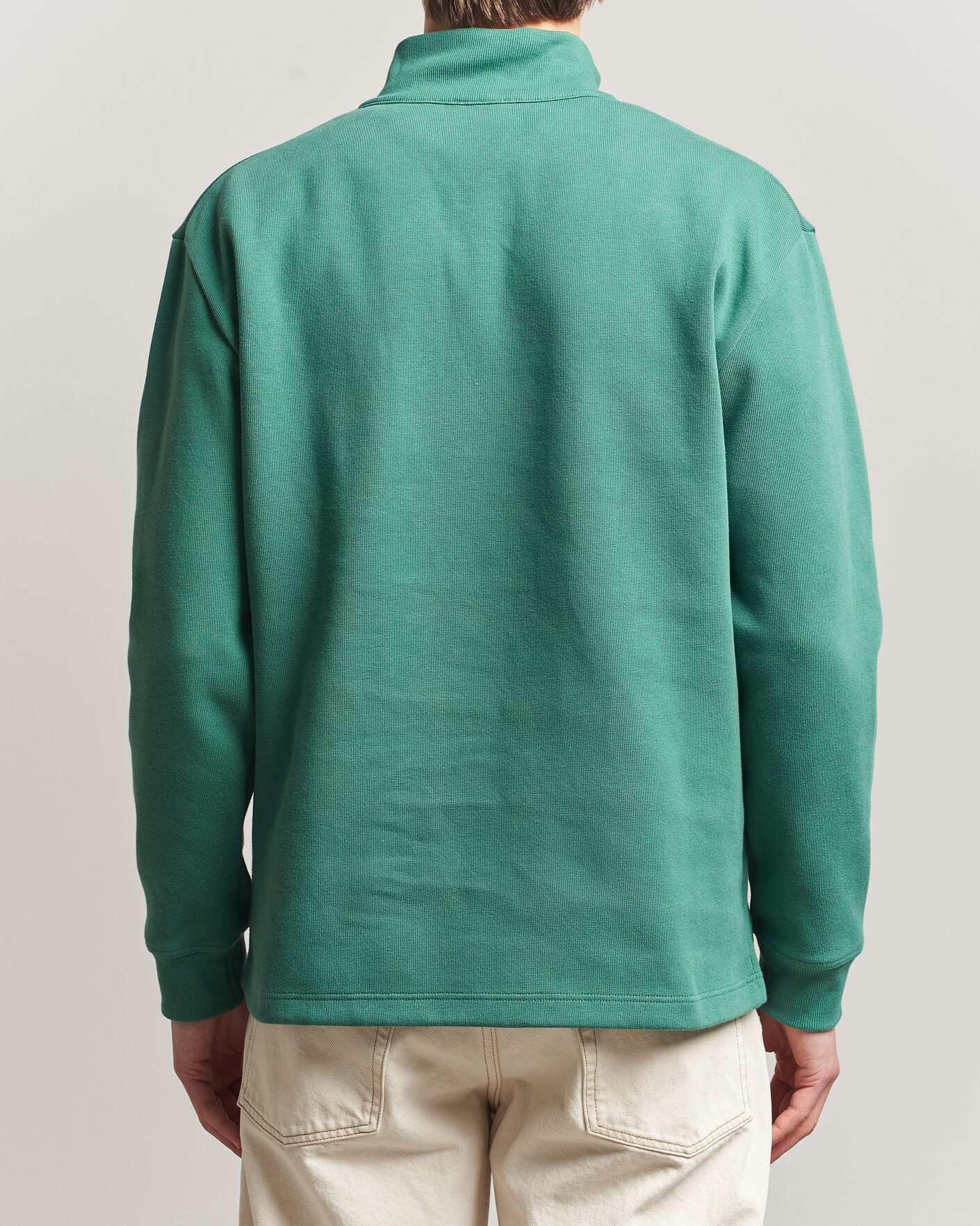 Herre | Trøjer | Armor-lux | Camionneur Cotton Half Zip Sweater Dark Ivy