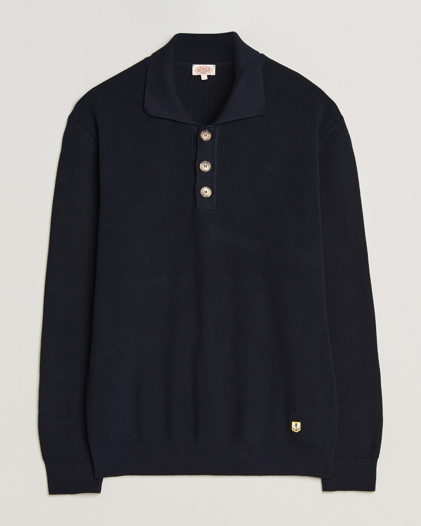 Herre | Trøjer | Armor-lux | Heritage Knitted Polo Marine Deep