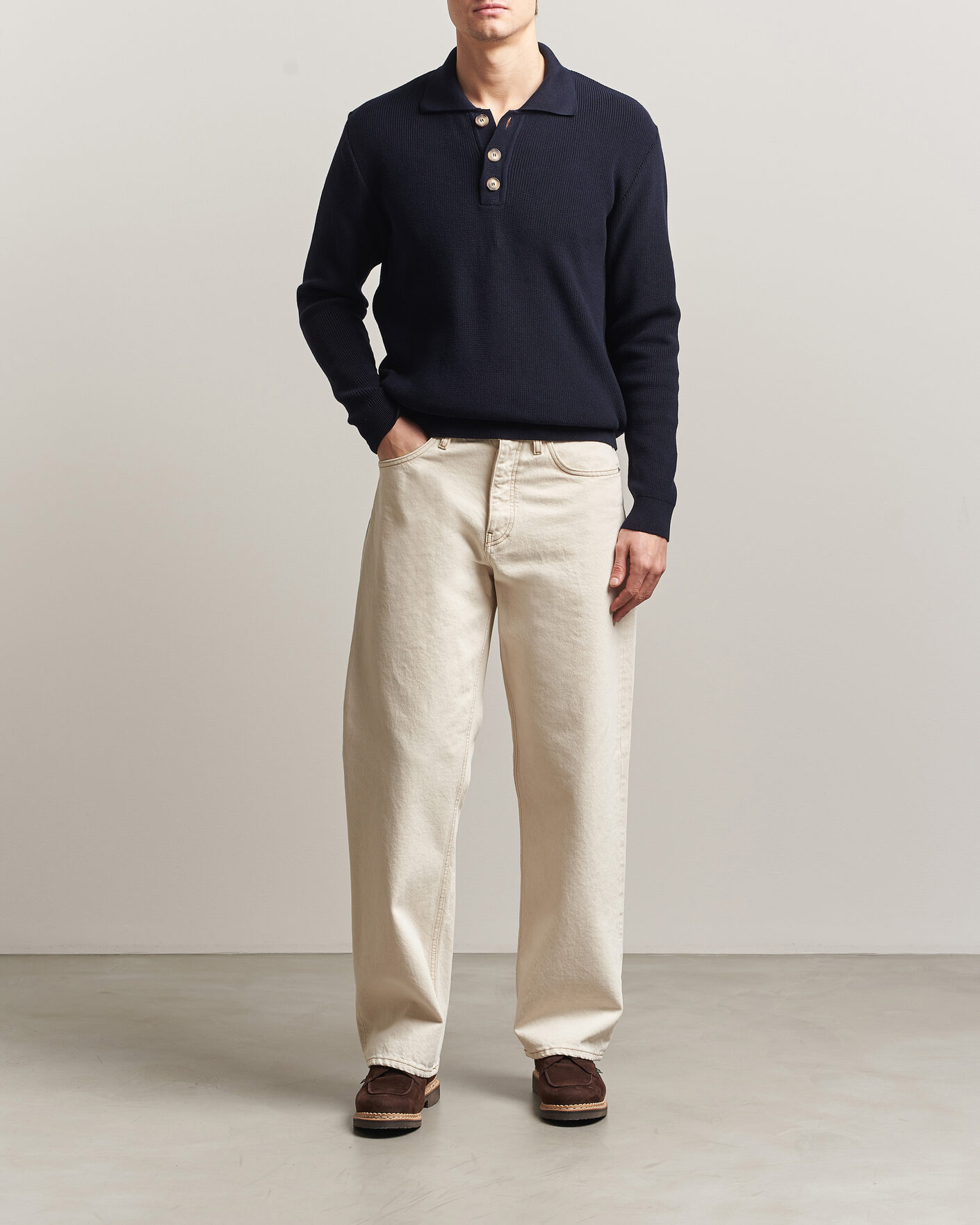 Herre | Trøjer | Armor-lux | Heritage Knitted Polo Marine Deep