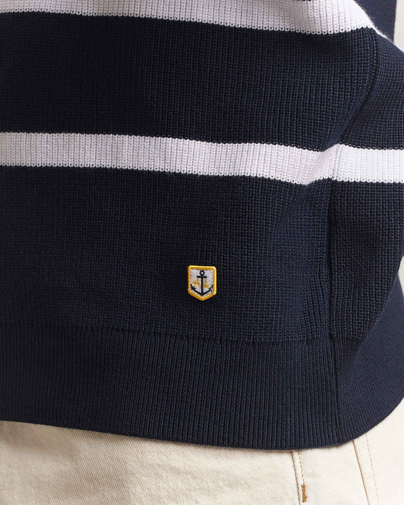Herre | Trøjer | Armor-lux | Heritage Knitted Polo Marine/Blanc