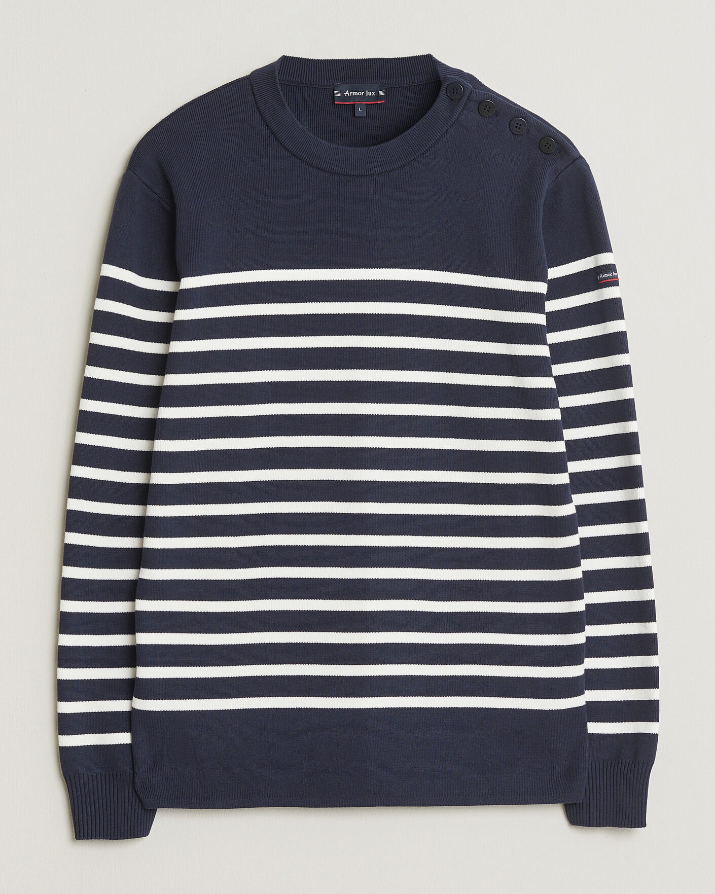 Herre | Trøjer | Armor-lux | Groix Striped Sweater Navy/Nature