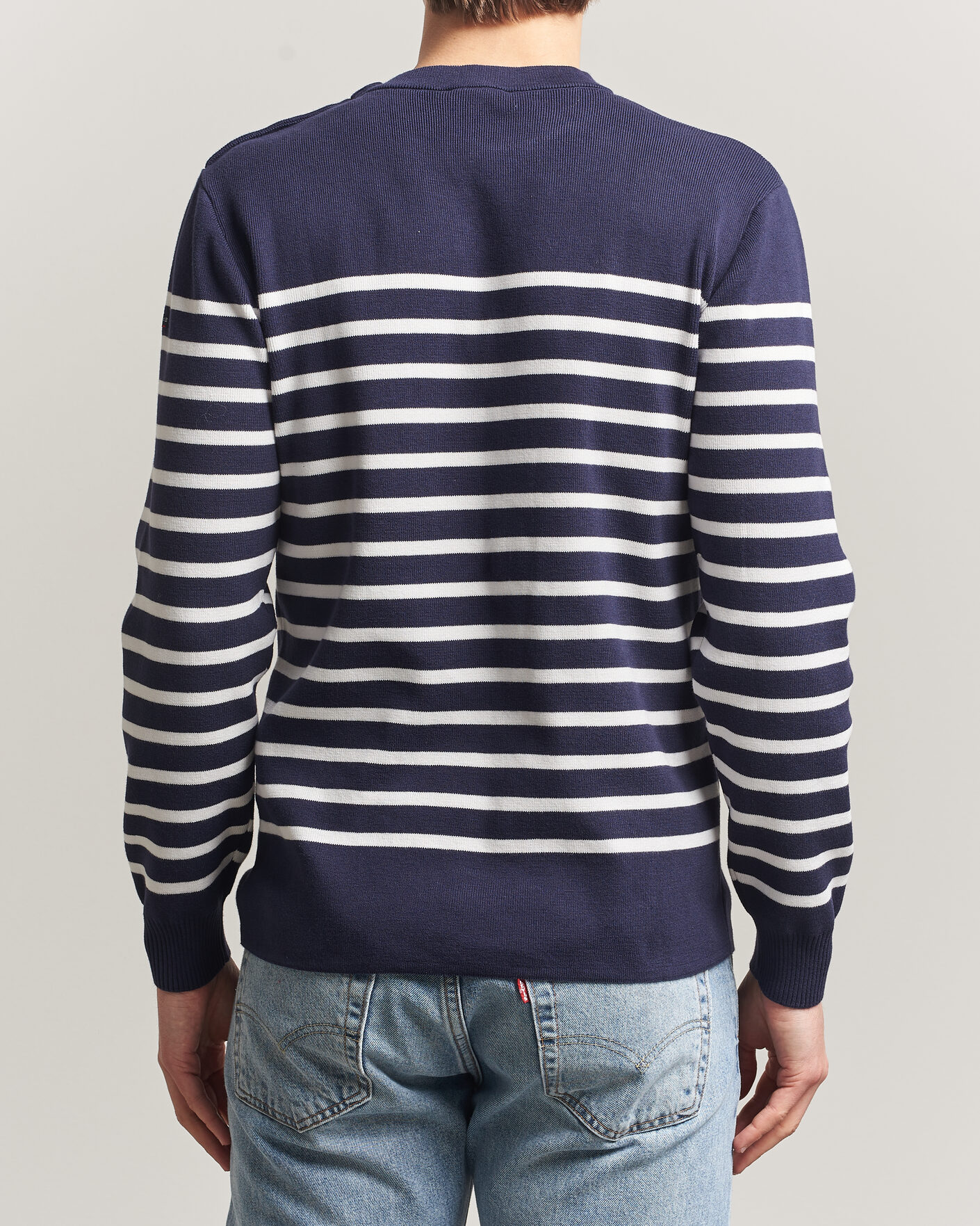 Herre | Trøjer | Armor-lux | Groix Striped Sweater Navy/Nature