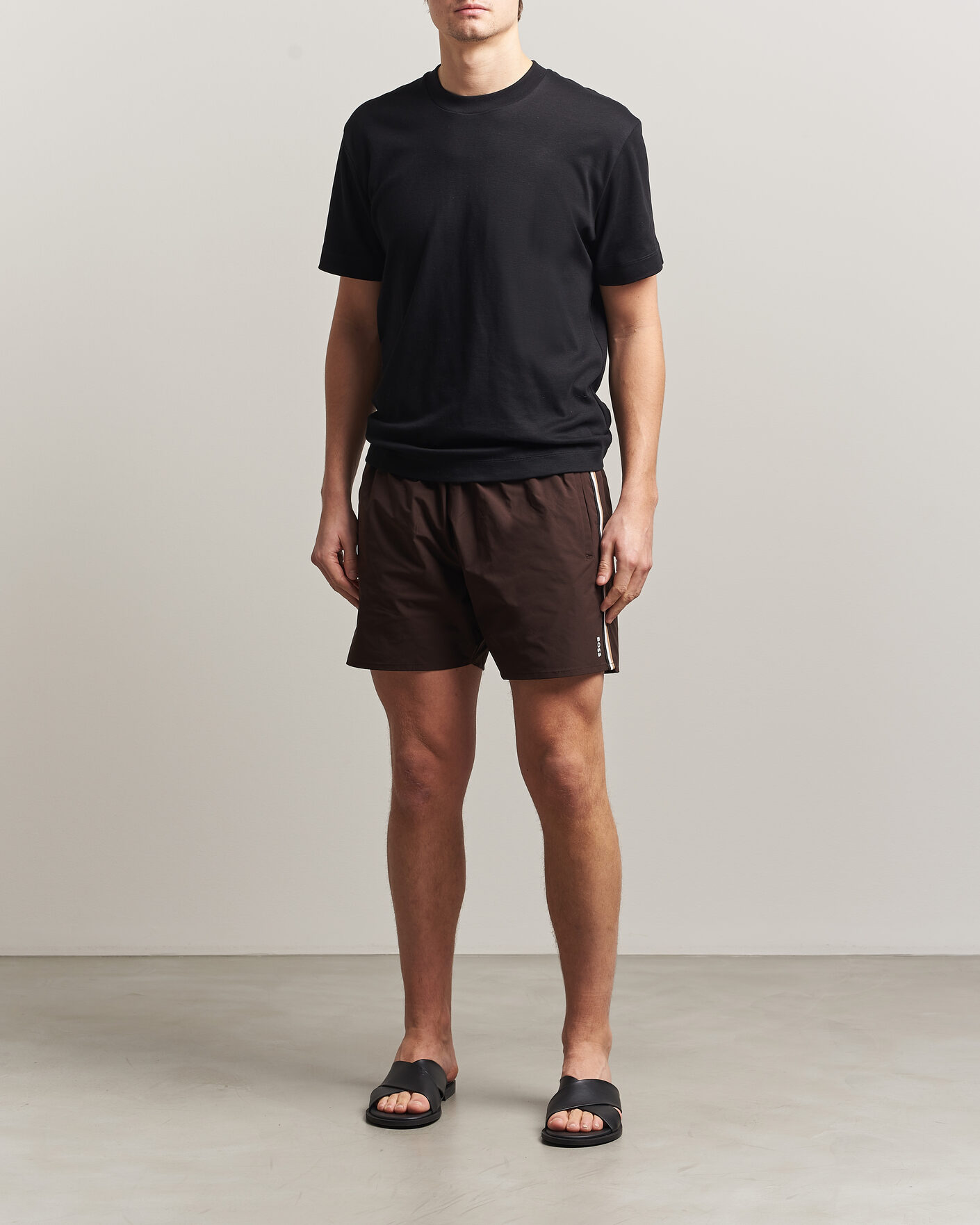 Herre | Badebukser | BOSS BLACK | Iconic Swimshorts Dark Brown