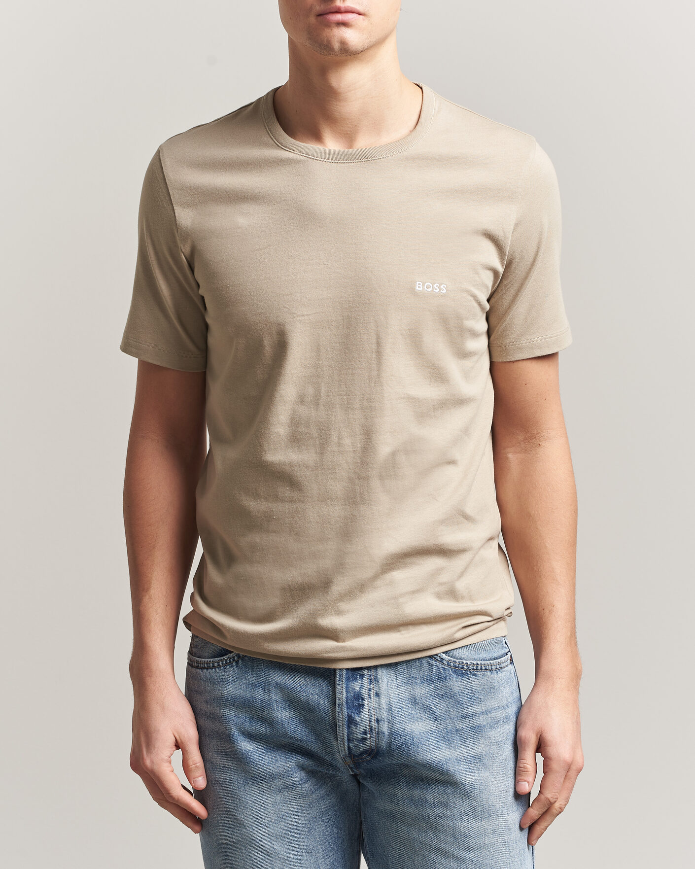 Herre | T-Shirts | BOSS BLACK | 3-Pack Crew Neck T-Shirt White/Blue/Beige