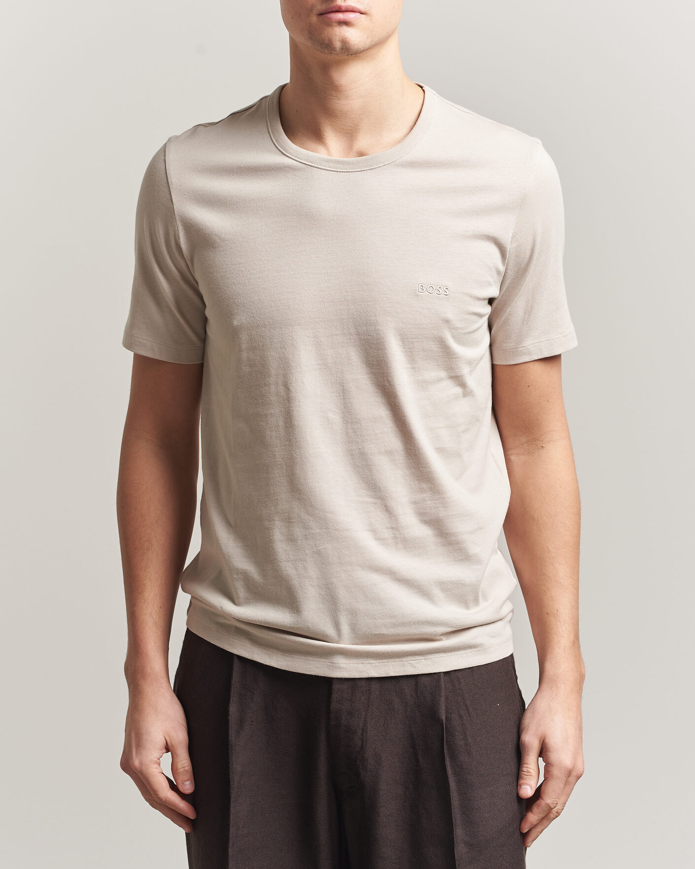 Herre | T-Shirts | BOSS BLACK | 3-Pack Crew Neck T-Shirt Grey/Beige/Black