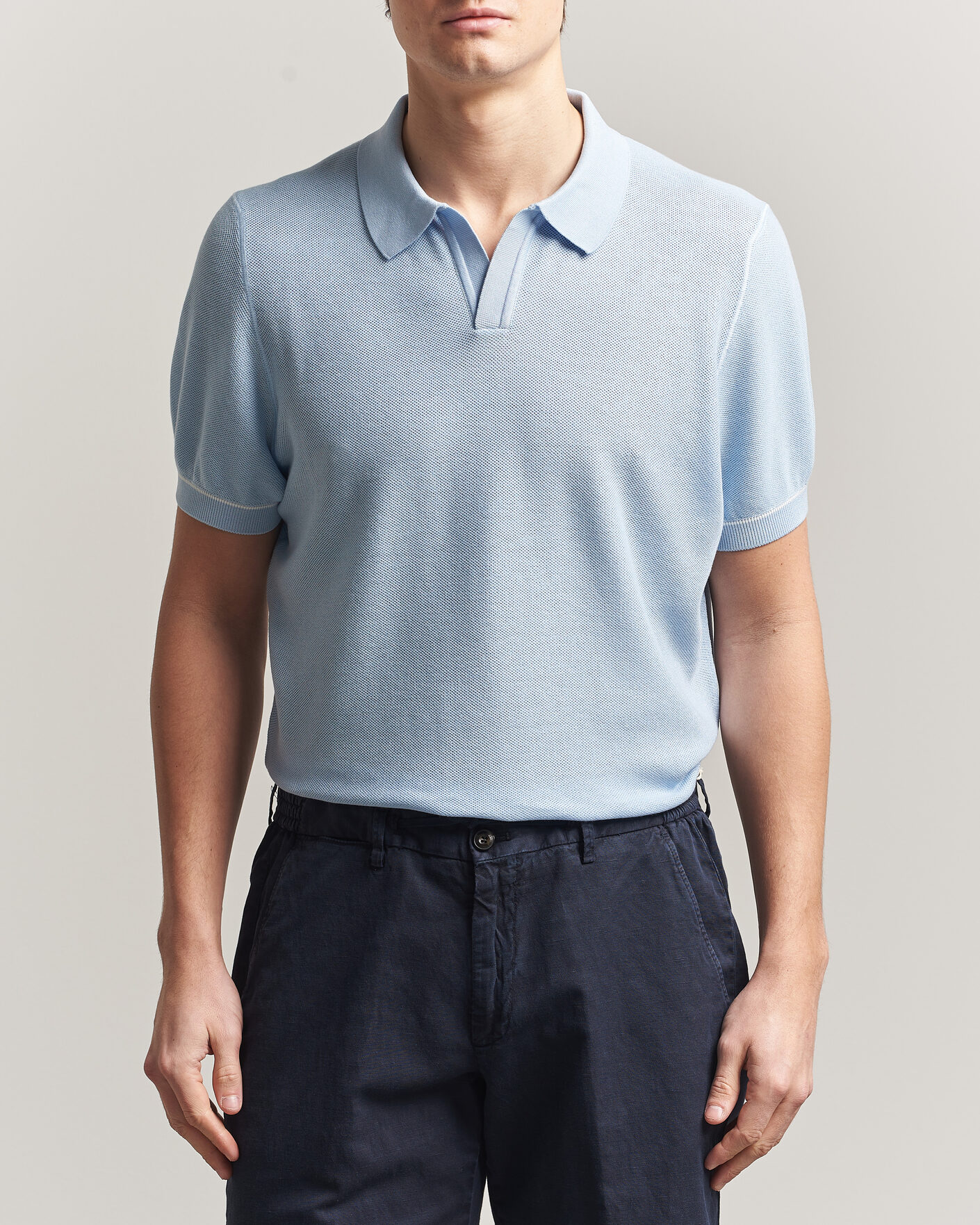 Herre | Polotrøjer | BOSS BLACK | Narciso Knitted Polo Light Blue