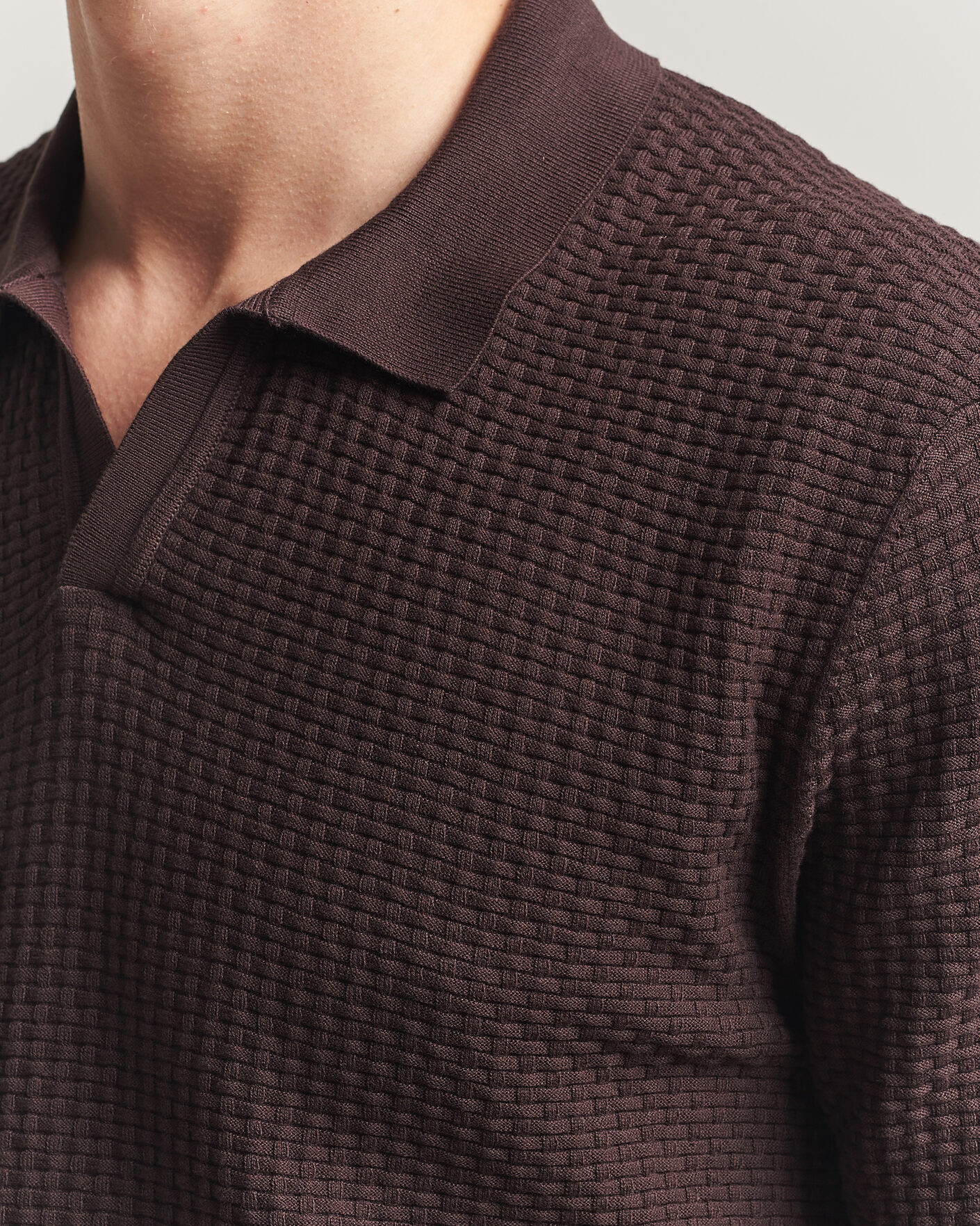 Herre | Polotrøjer | BOSS BLACK | Natalo Structured Knitted Polo Dark Brown