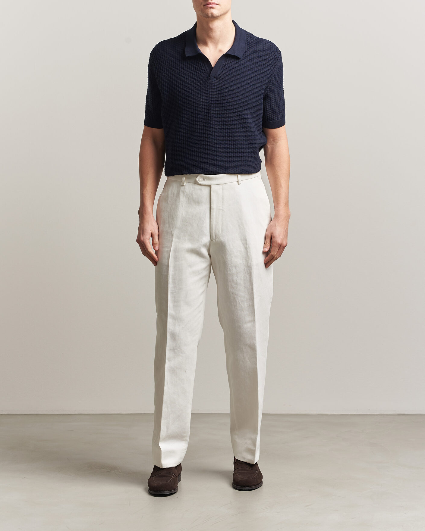 Herre | Polotrøjer | BOSS BLACK | Natalo Structured Knitted Polo Dark Blue