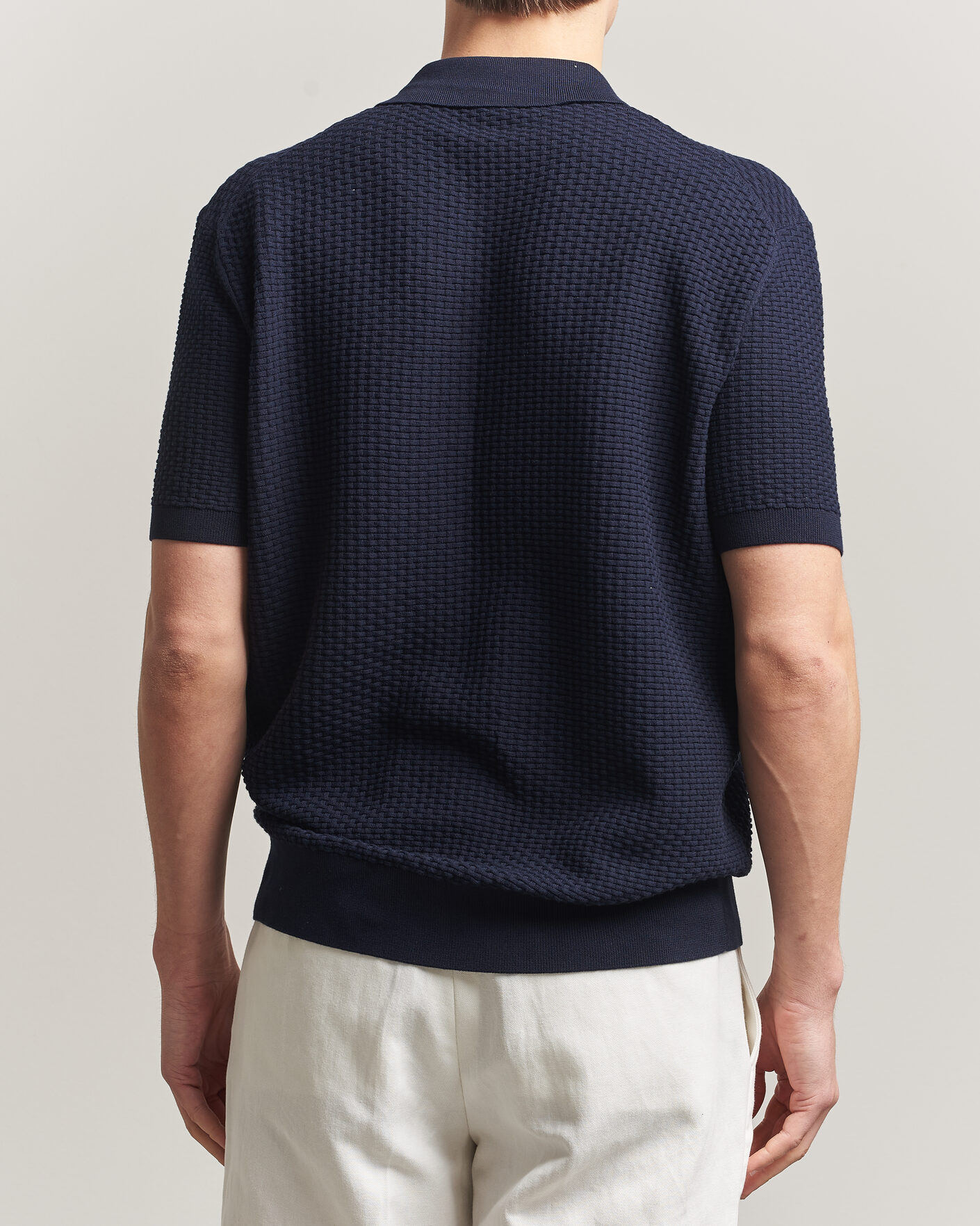 Herre | Polotrøjer | BOSS BLACK | Natalo Structured Knitted Polo Dark Blue