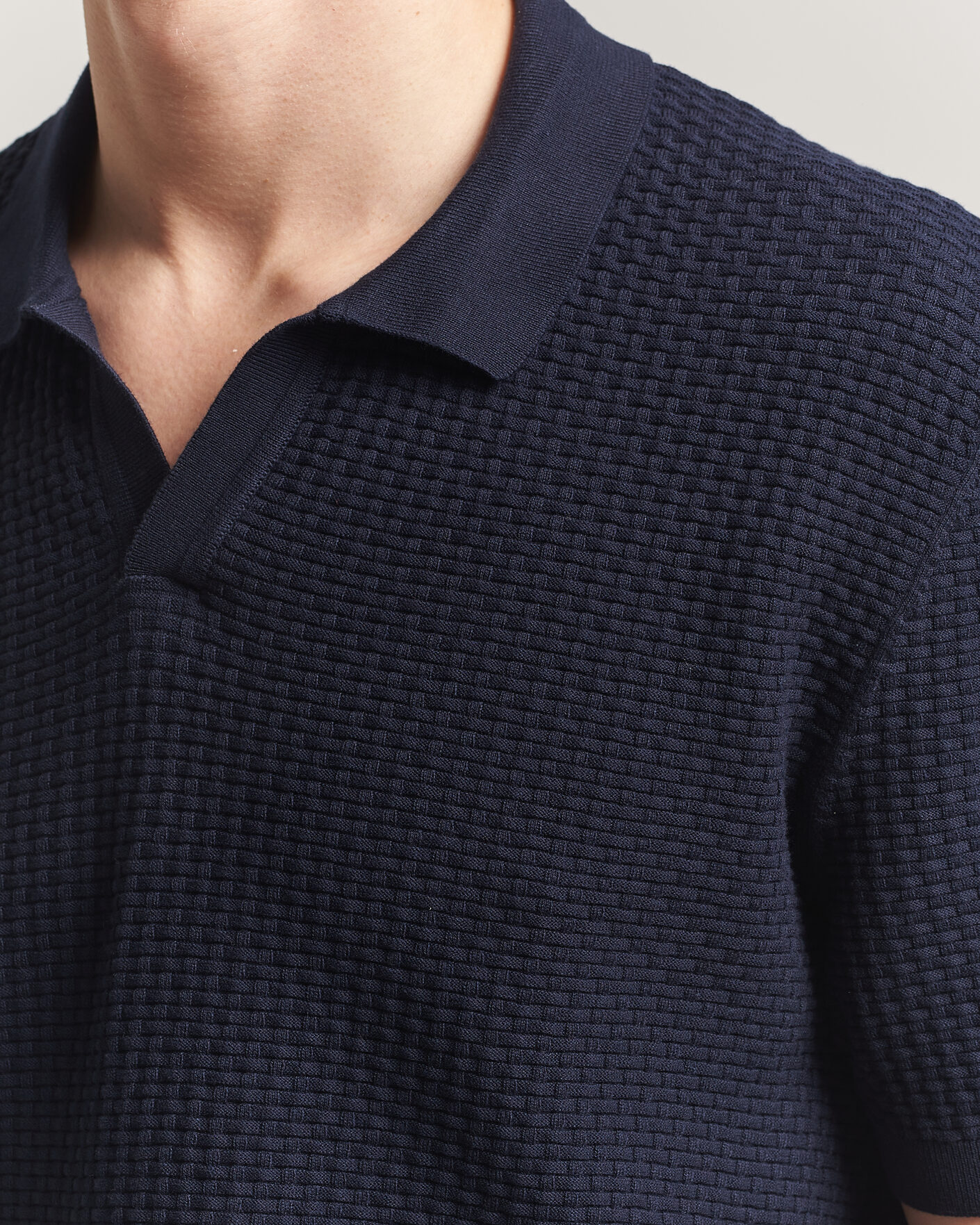 Herre | Polotrøjer | BOSS BLACK | Natalo Structured Knitted Polo Dark Blue