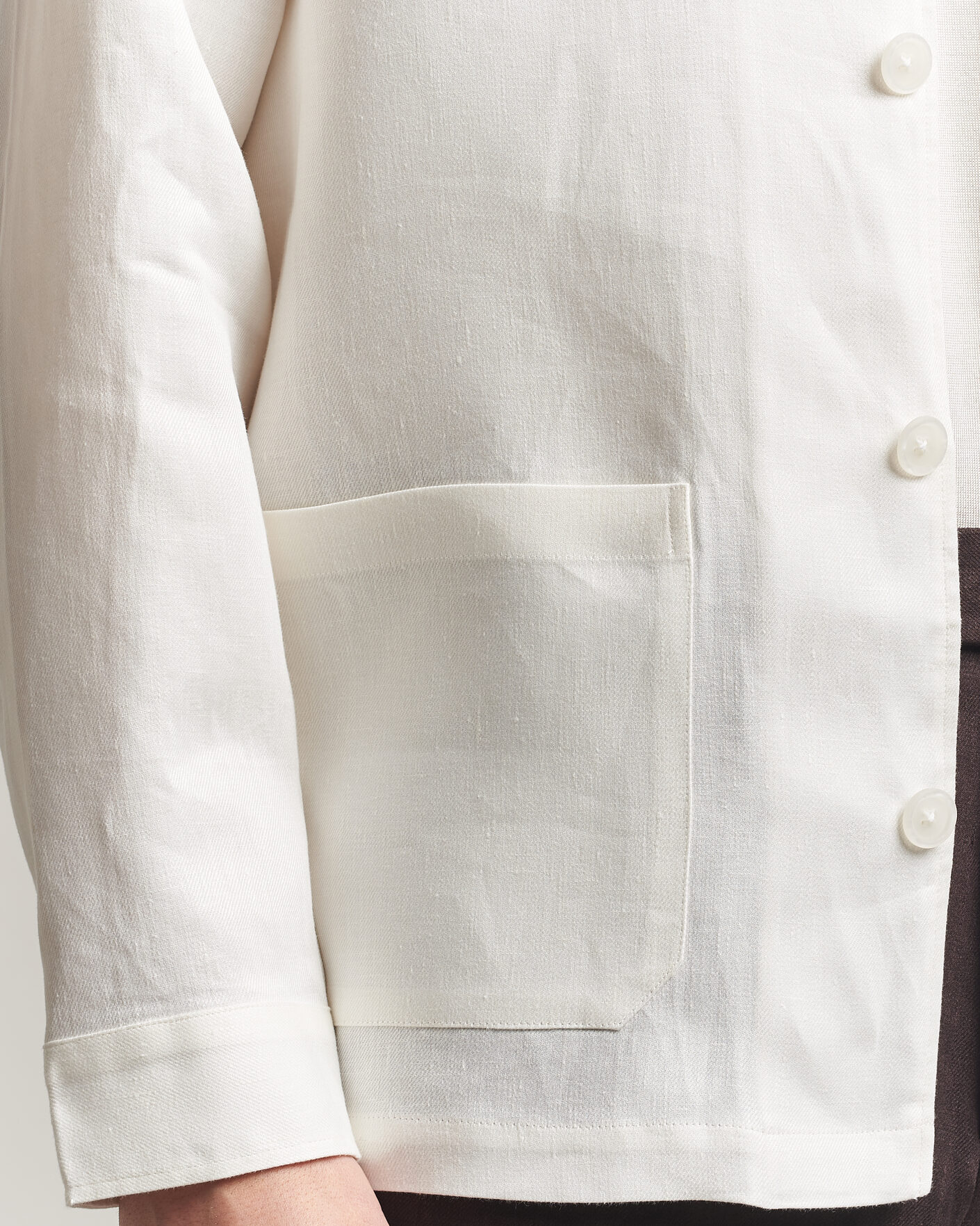 Herre | Skjorter | BOSS BLACK | Cai Linen Overshirt White