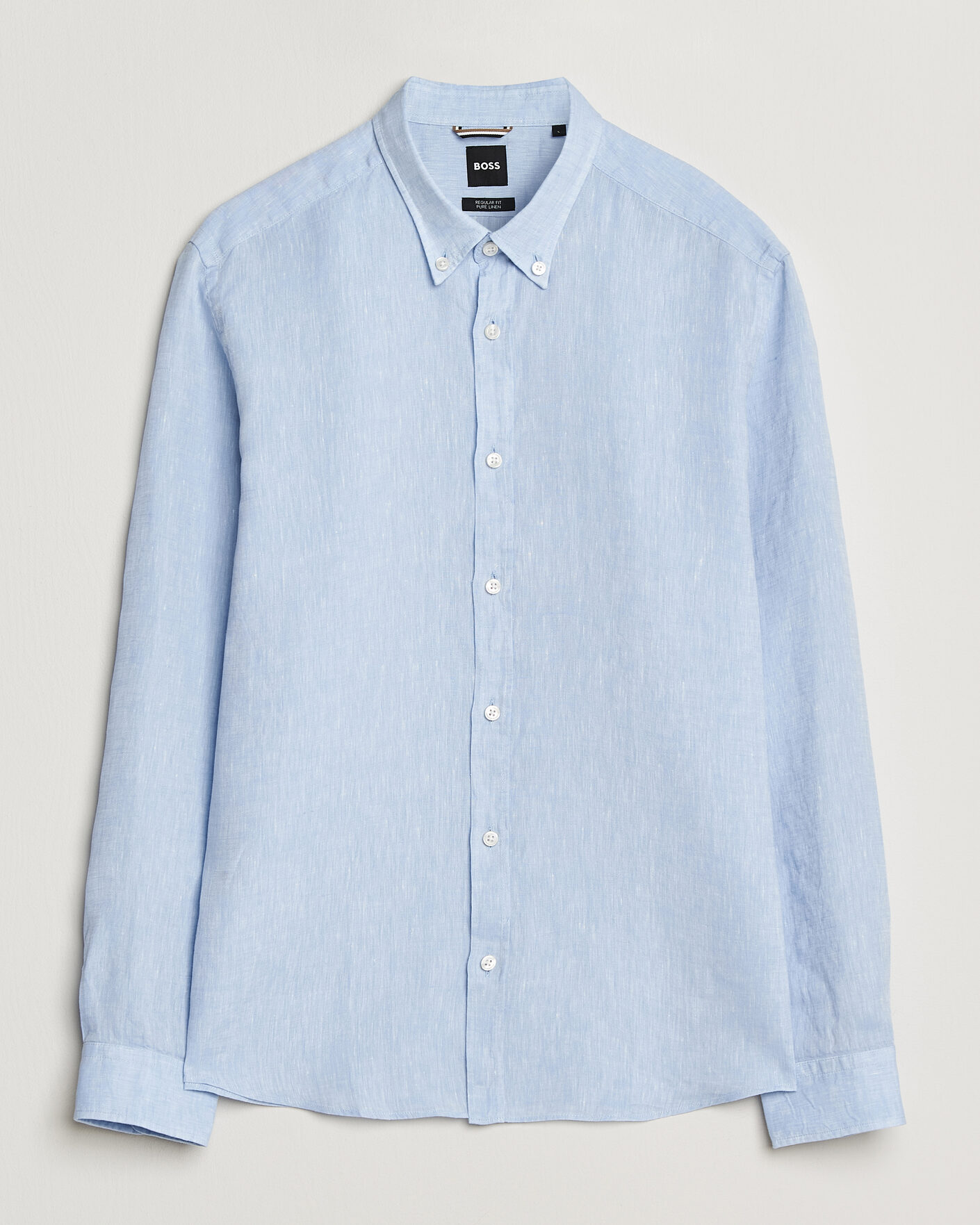 Herre | Skjorter | BOSS BLACK | Liam Linen Shirt Light Blue