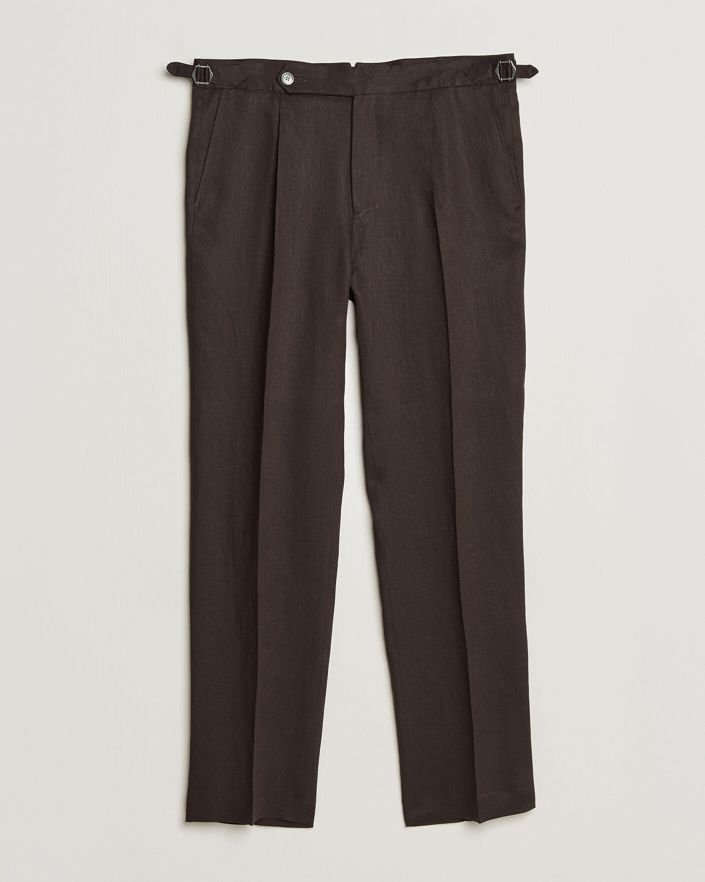 Herre | Bukser | BOSS BLACK | Perino Linen Suit Trousers Dark Brown