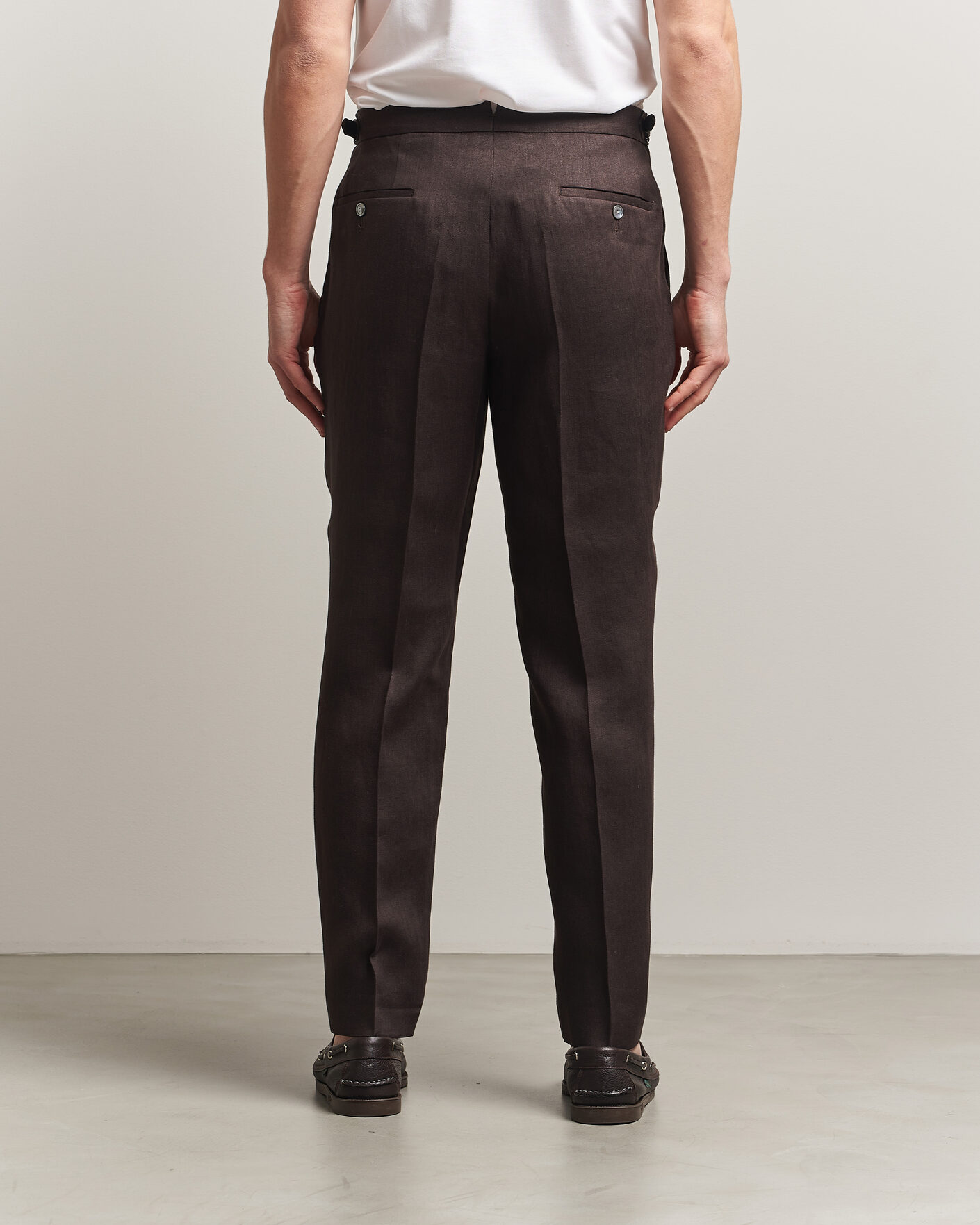 Herre | Bukser | BOSS BLACK | Perino Linen Suit Trousers Dark Brown