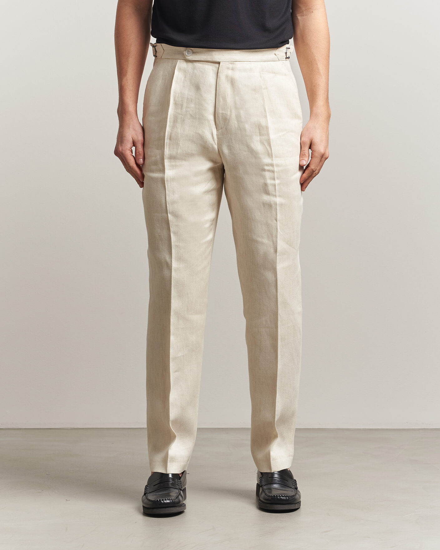 Herre | Bukser | BOSS BLACK | Perino Linen Suit Trousers Open Beige