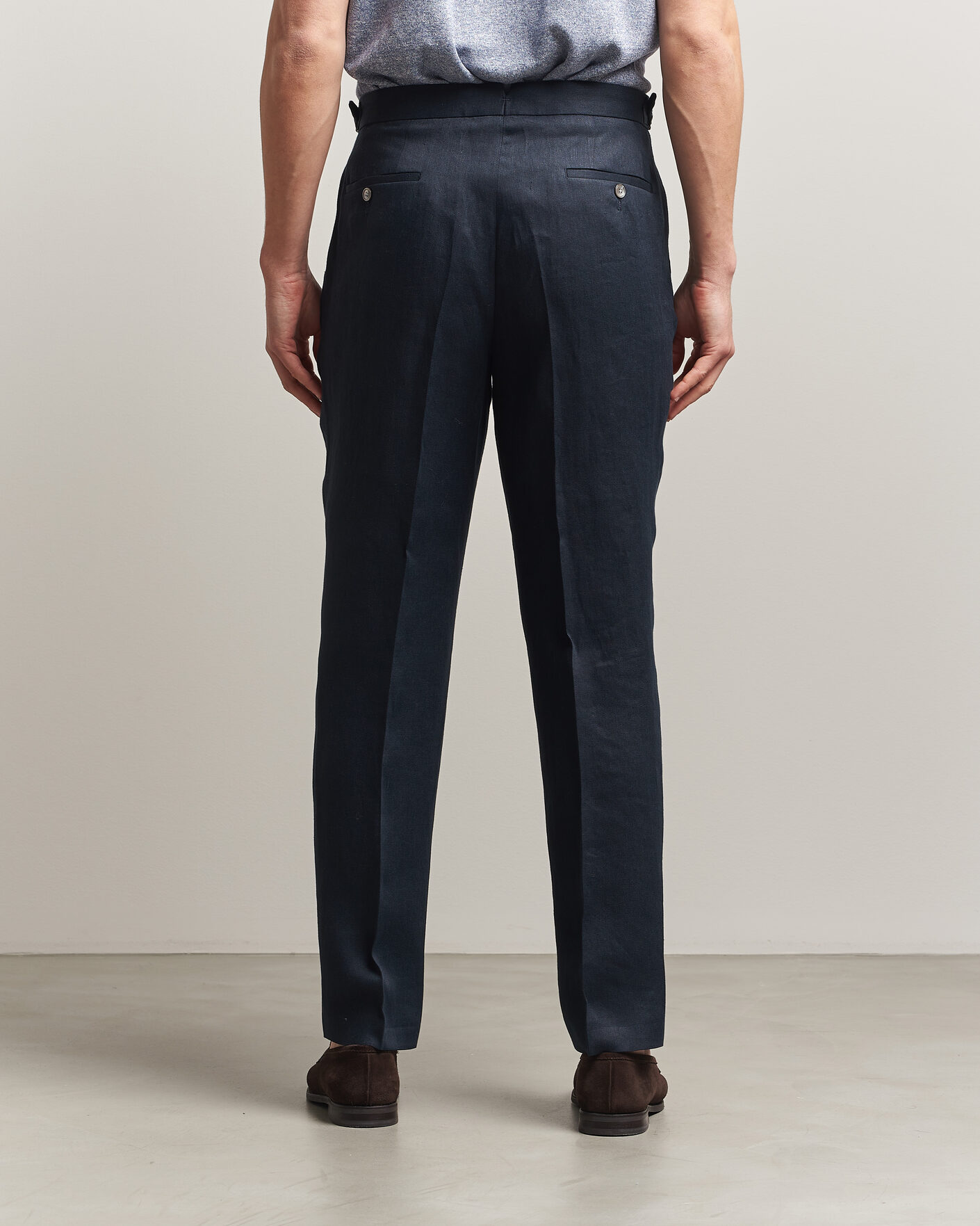 Herre | Bukser | BOSS BLACK | Perino Linen Suit Trousers Dark Blue