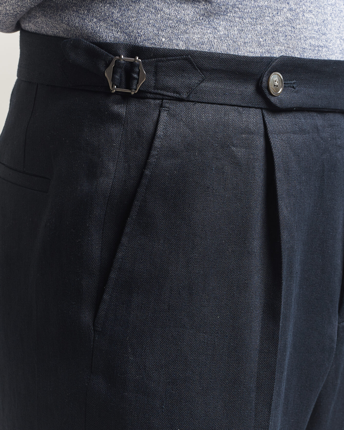 Herre | Bukser | BOSS BLACK | Perino Linen Suit Trousers Dark Blue