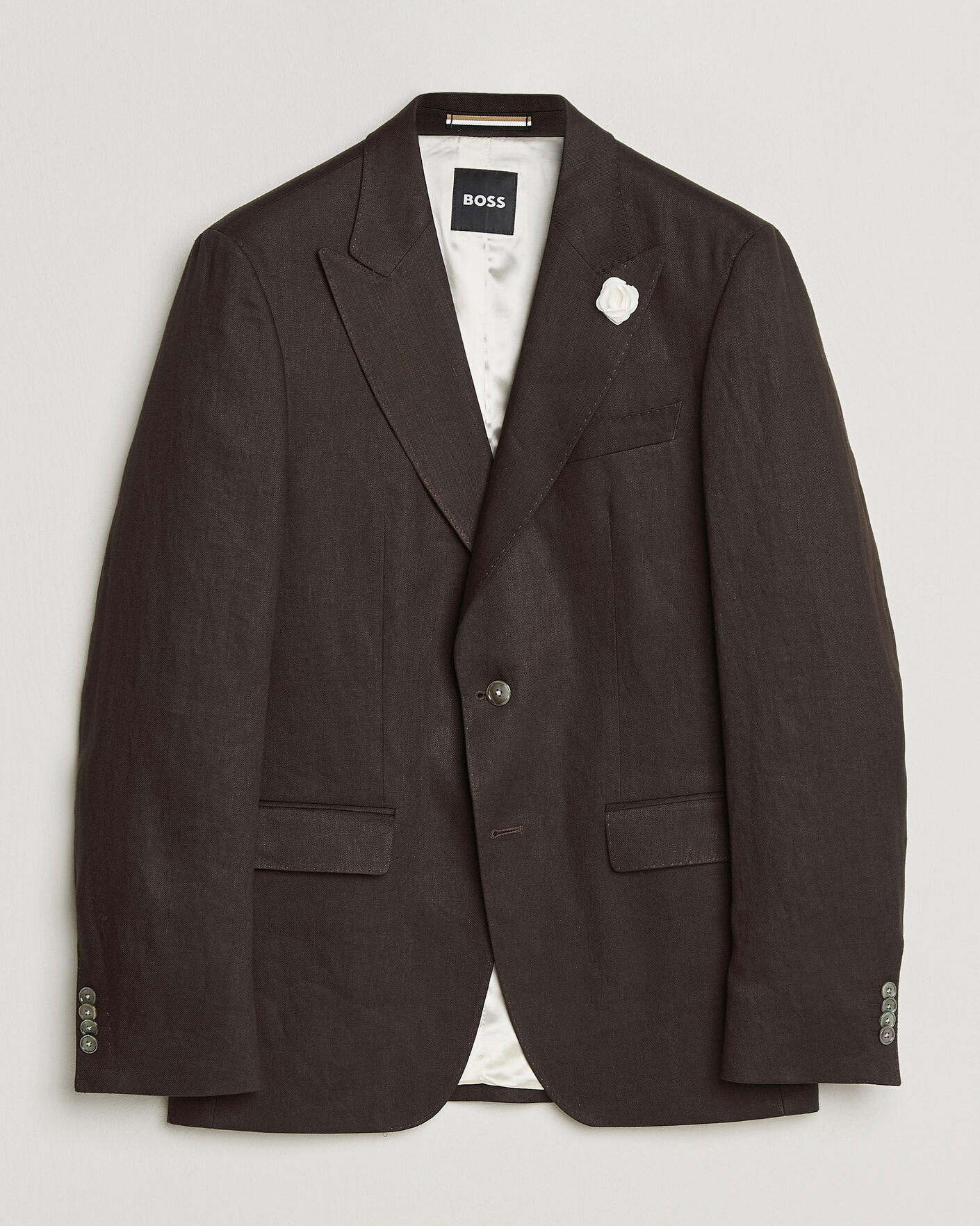 Herre | Blazere & jakker | BOSS BLACK | Hutson Linen Suit Blazer Dark Brown